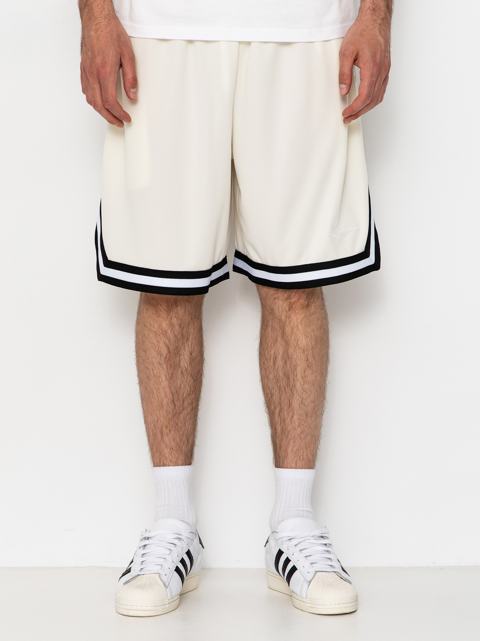 Pantaloni scurți Karl Kani Small Signature Essential Mesh (off white)