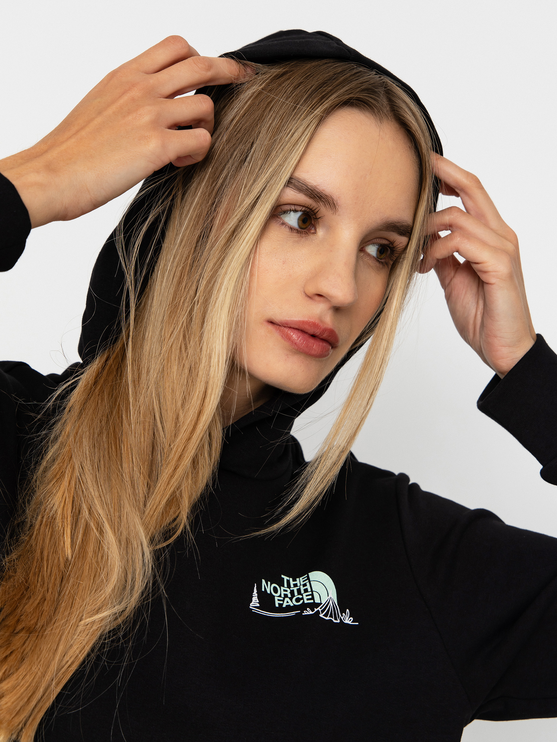 Hanorac cu glugă The North Face Monte HD Wmn (tnf black)
