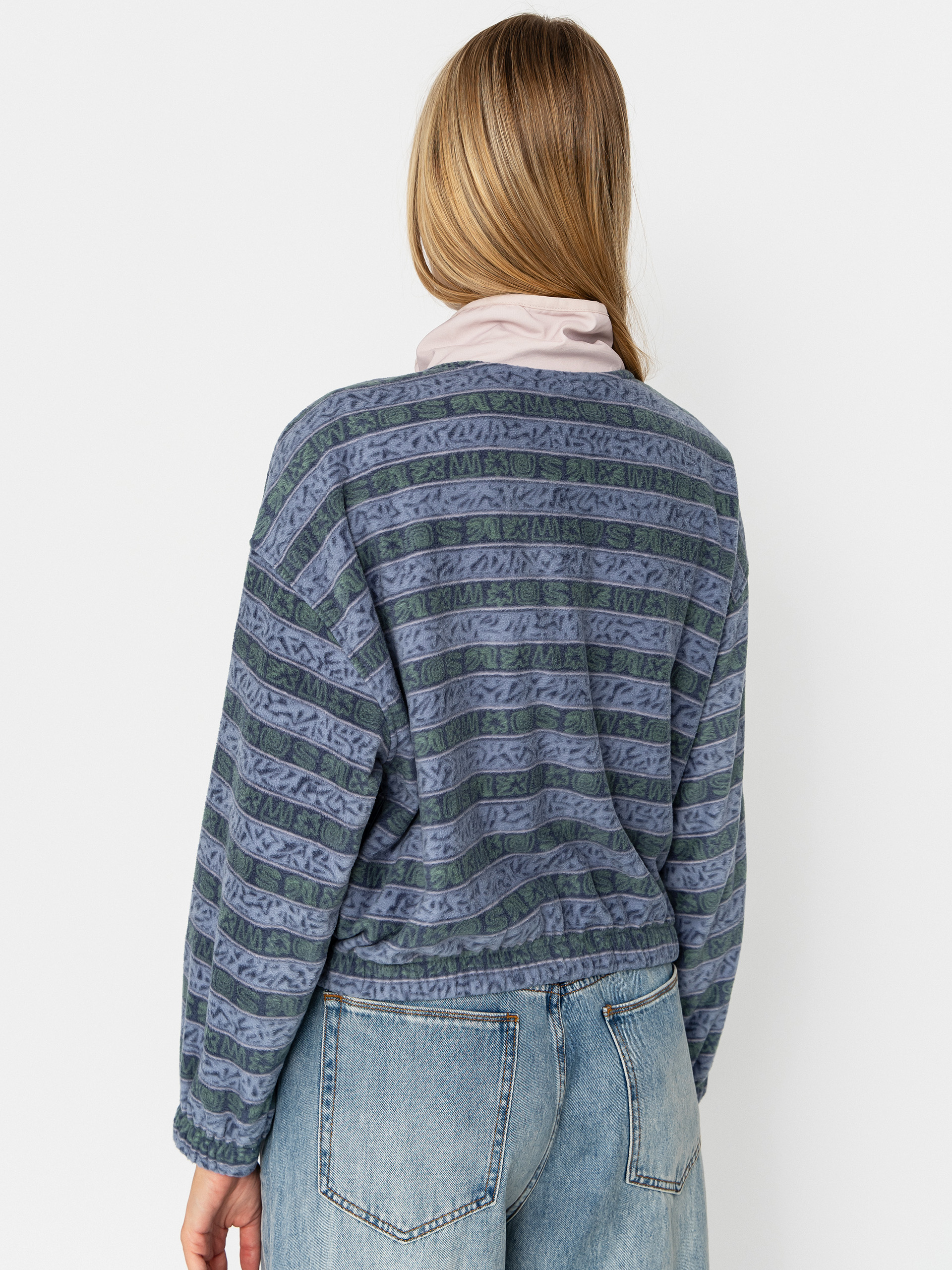 Pentru femei Hanorac din fleece Quiksilver Kedai FZ (ashley blue kedai stripe)