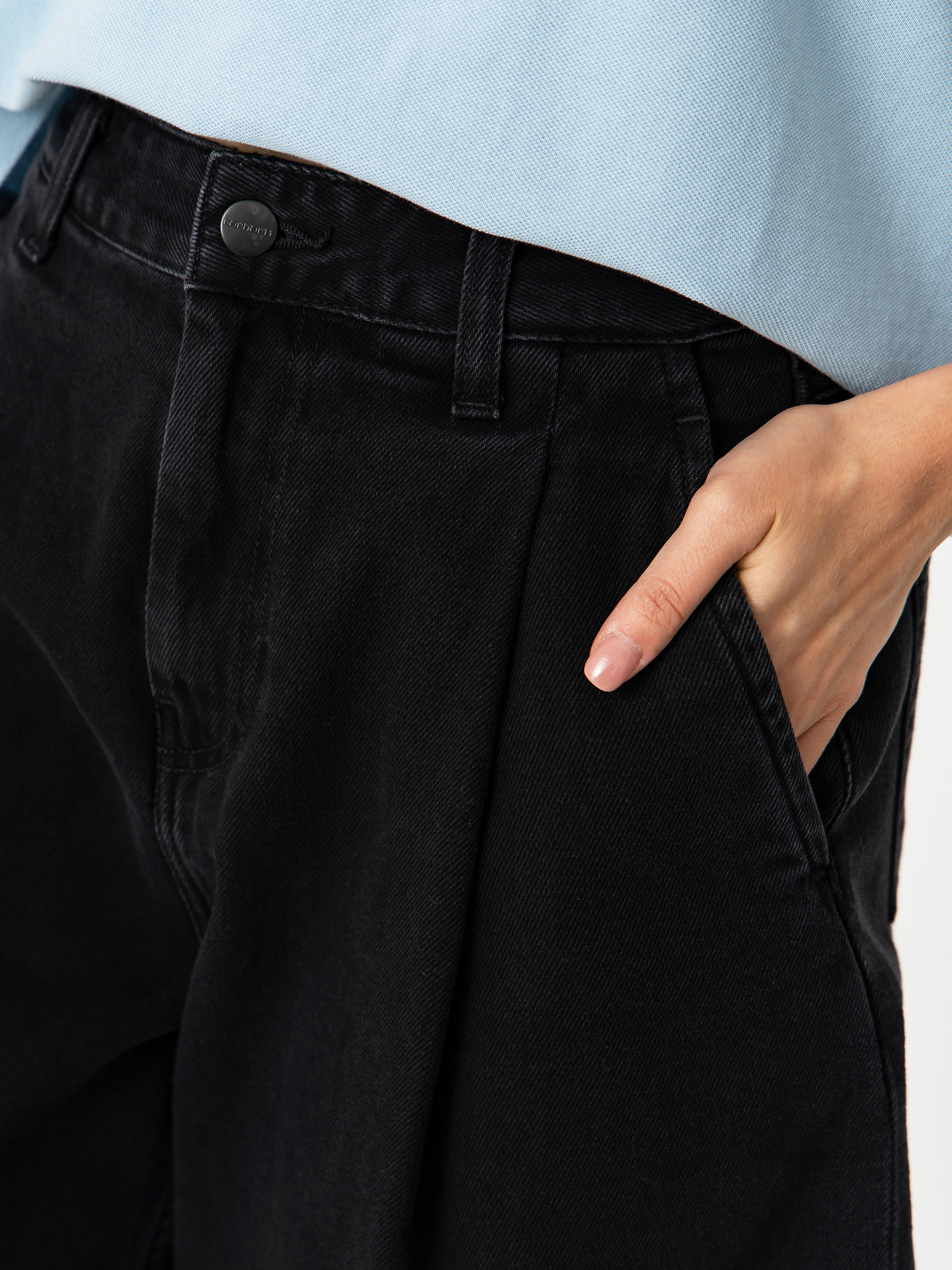 Pantaloni scurți Carhartt WIP Alta Wmn (black stone washed)