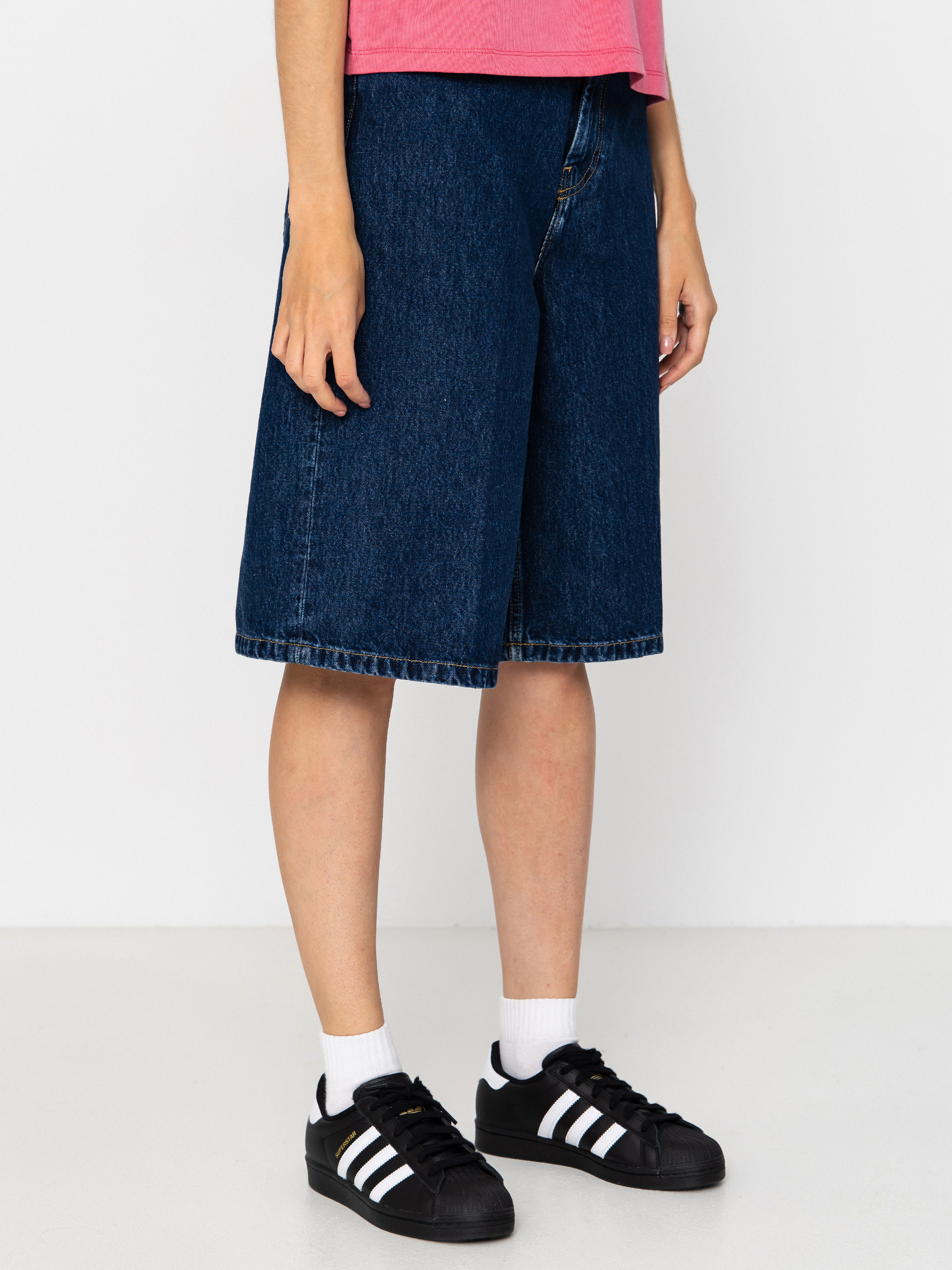Pantaloni scurți Carhartt WIP Belmont Wmn (blue stone washed)