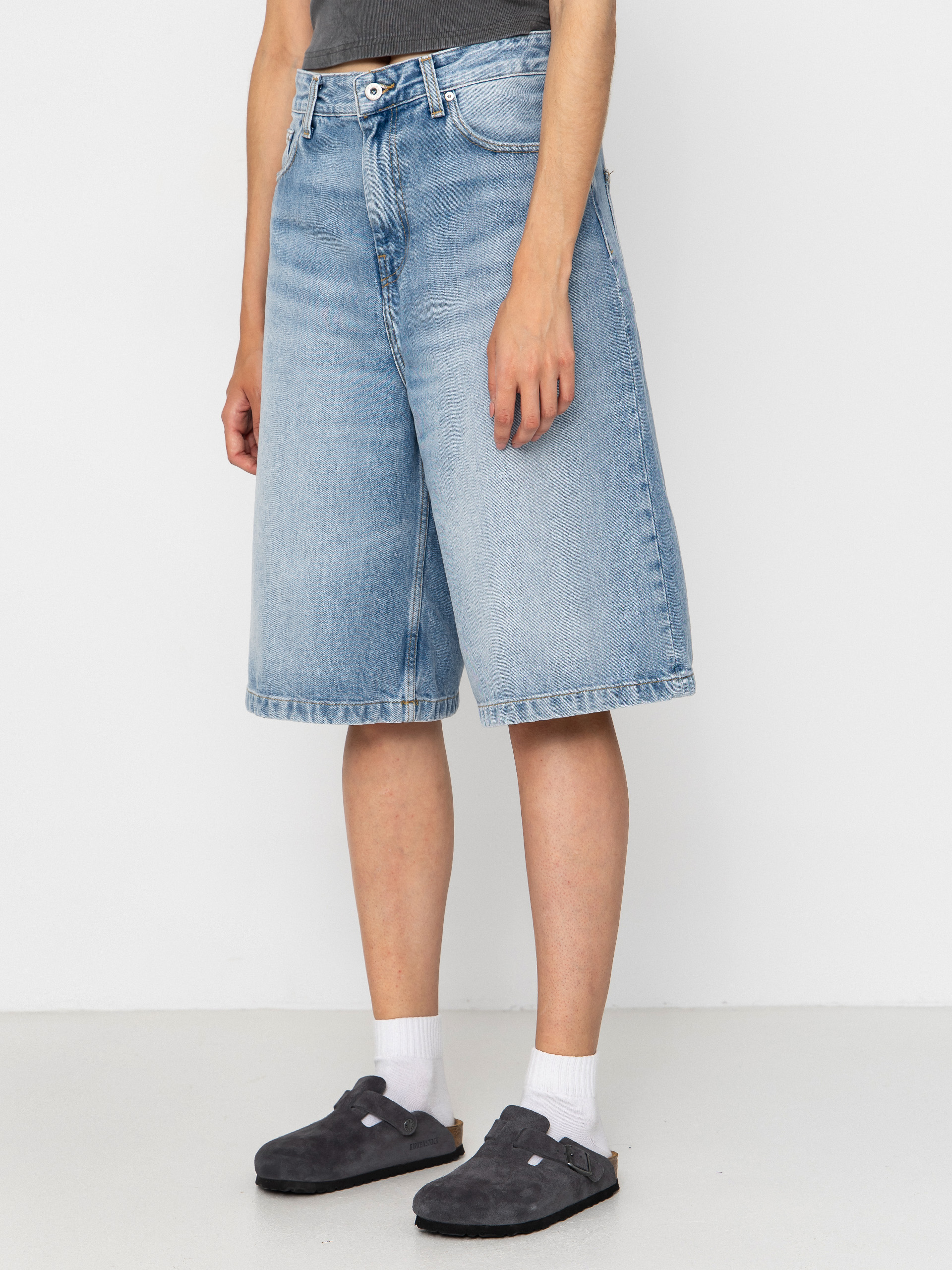 Pantaloni scurți Carhartt WIP Belmont Wmn (blue heavy worn bleached)