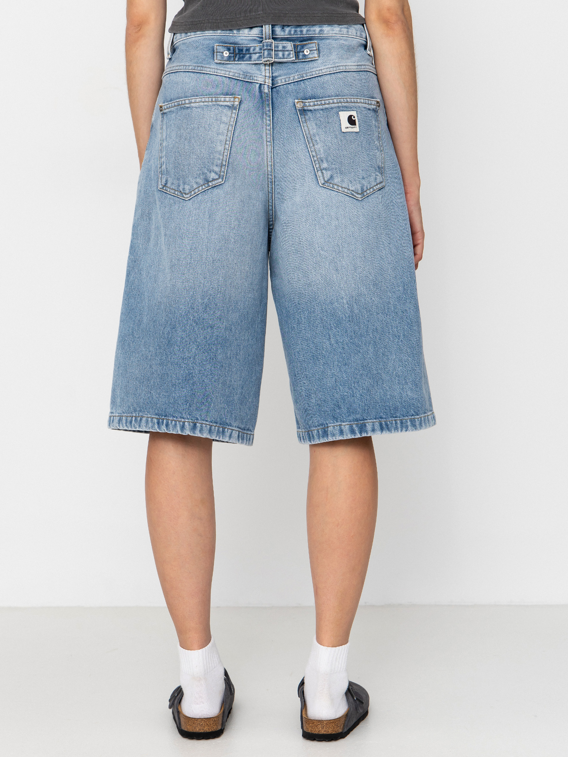 Pantaloni scurți Carhartt WIP Belmont Wmn (blue heavy worn bleached)