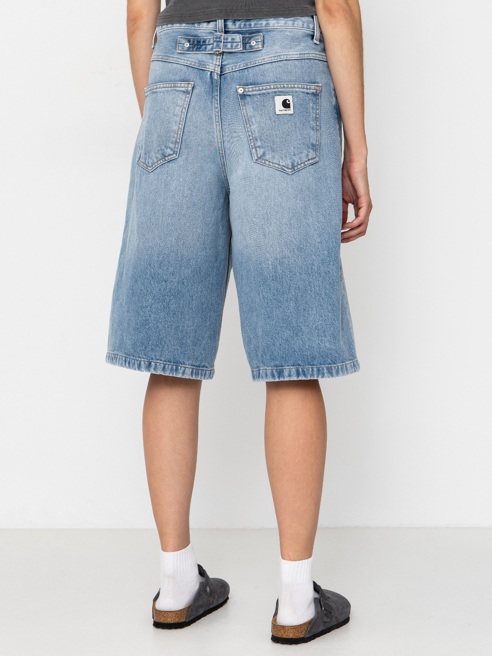 Pantaloni scurți Carhartt WIP Belmont Wmn (blue heavy worn bleached)