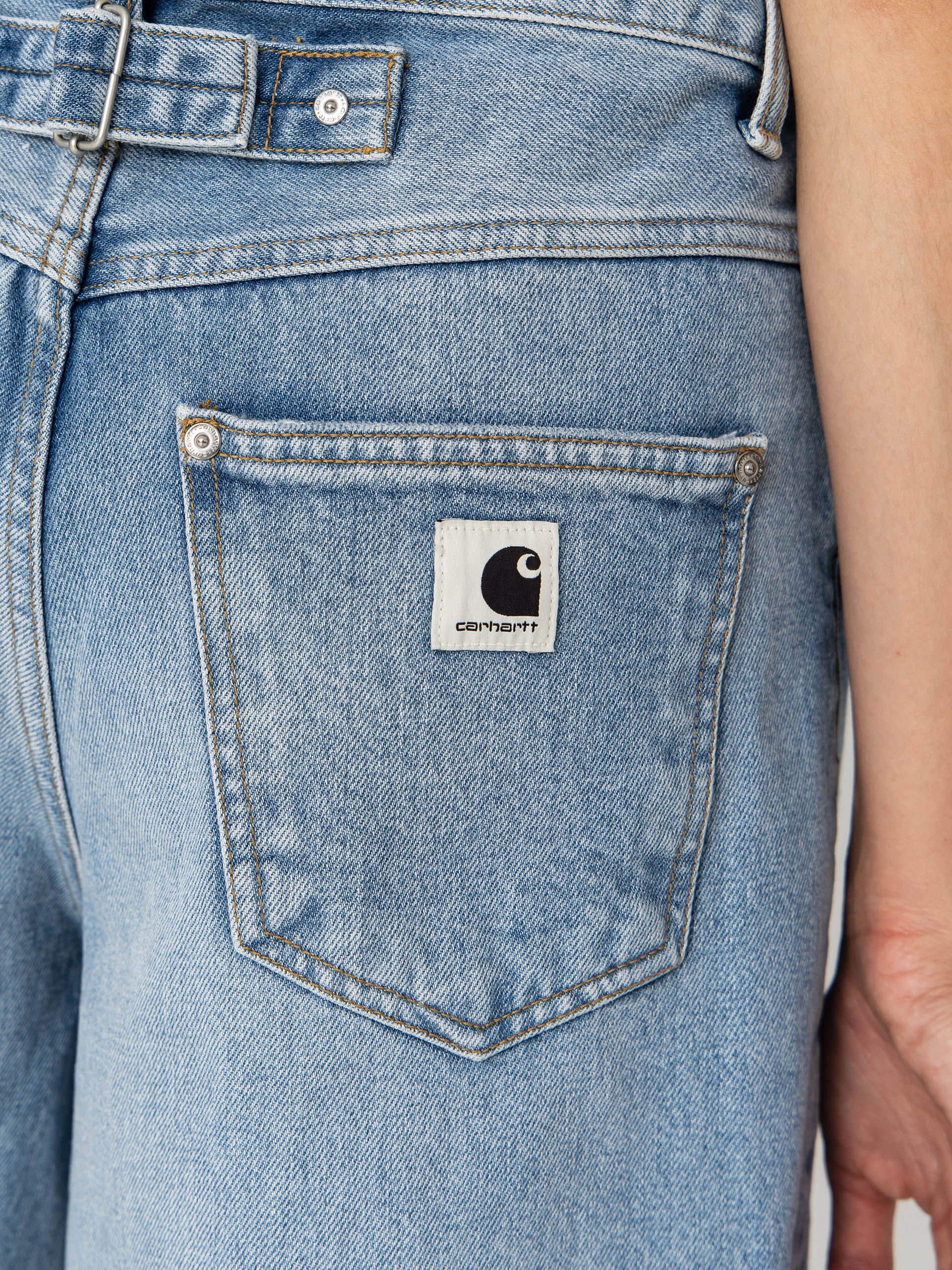 Pantaloni scurți Carhartt WIP Belmont Wmn (blue heavy worn bleached)