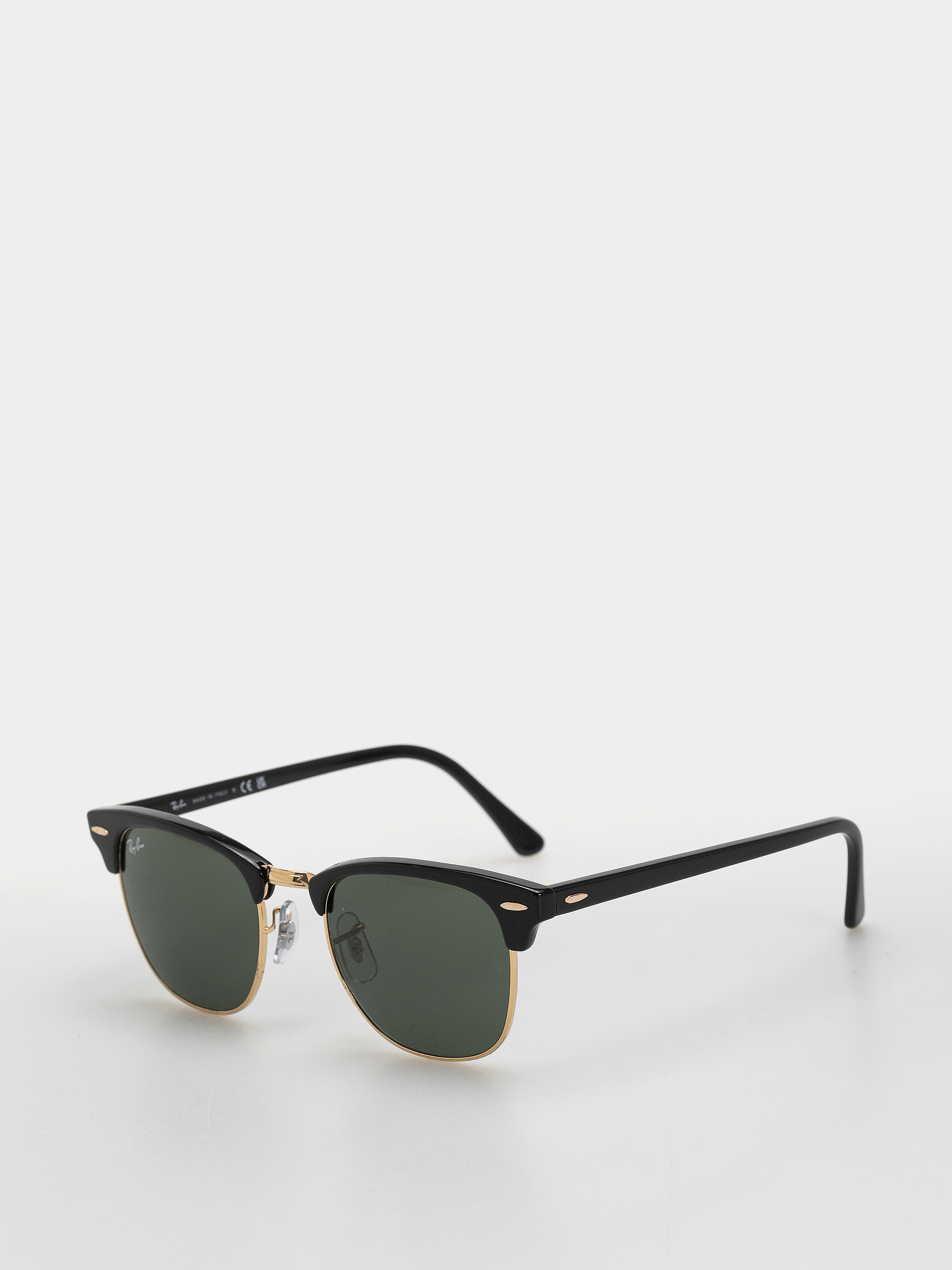 Ochelari de soare Ray-Ban Clubmaster Classic (polerowany czarno-złote/zielone g-15)