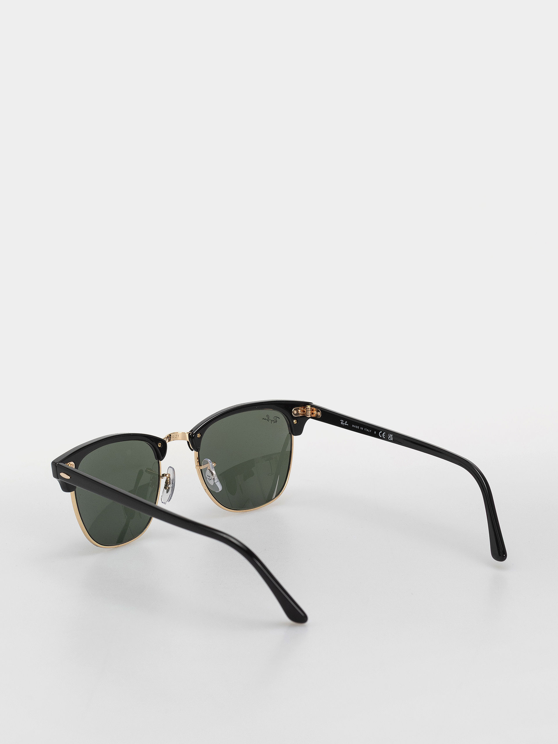 Ochelari de soare Ray-Ban Clubmaster Classic (polerowany czarno-złote/zielone g-15)