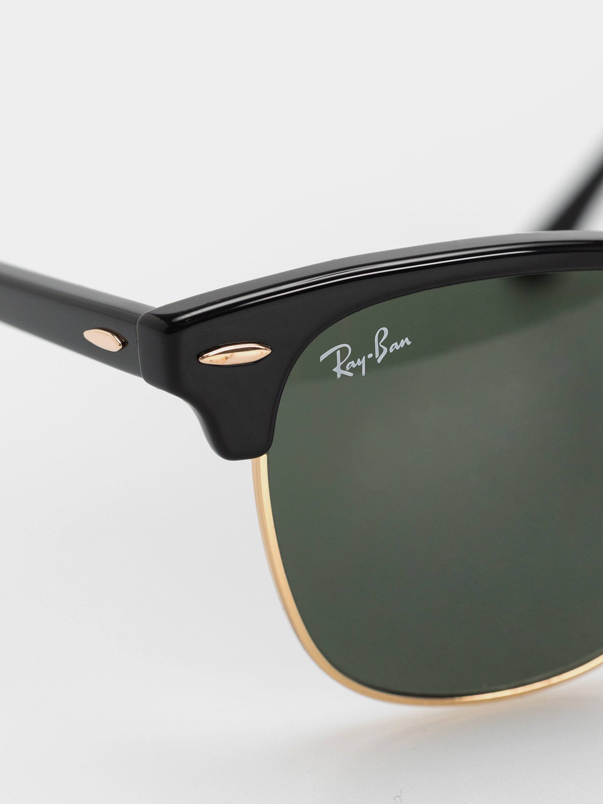 Ochelari de soare Ray-Ban Clubmaster Classic (polerowany czarno-złote/zielone g-15)