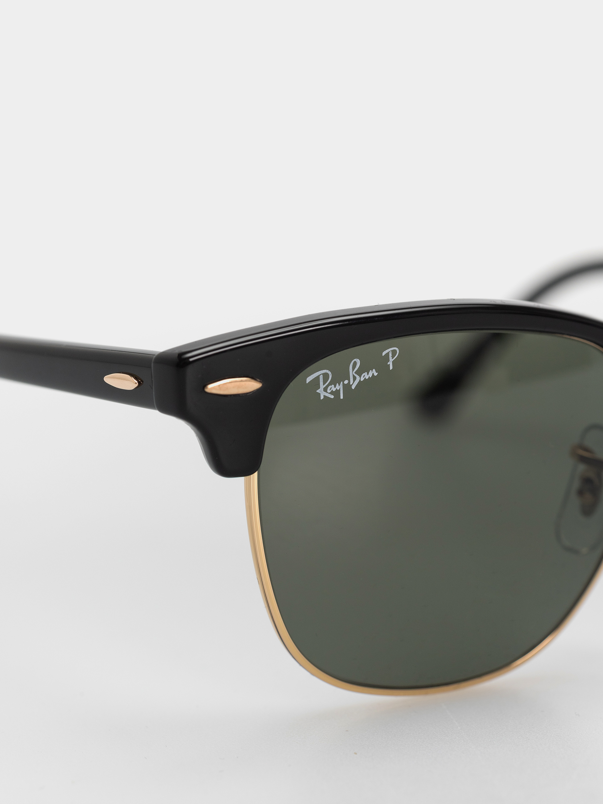 Ochelari de soare Ray-Ban Clubmaster Classic (polerowany czarny i złoty/zielony g-15 polaryzowany)