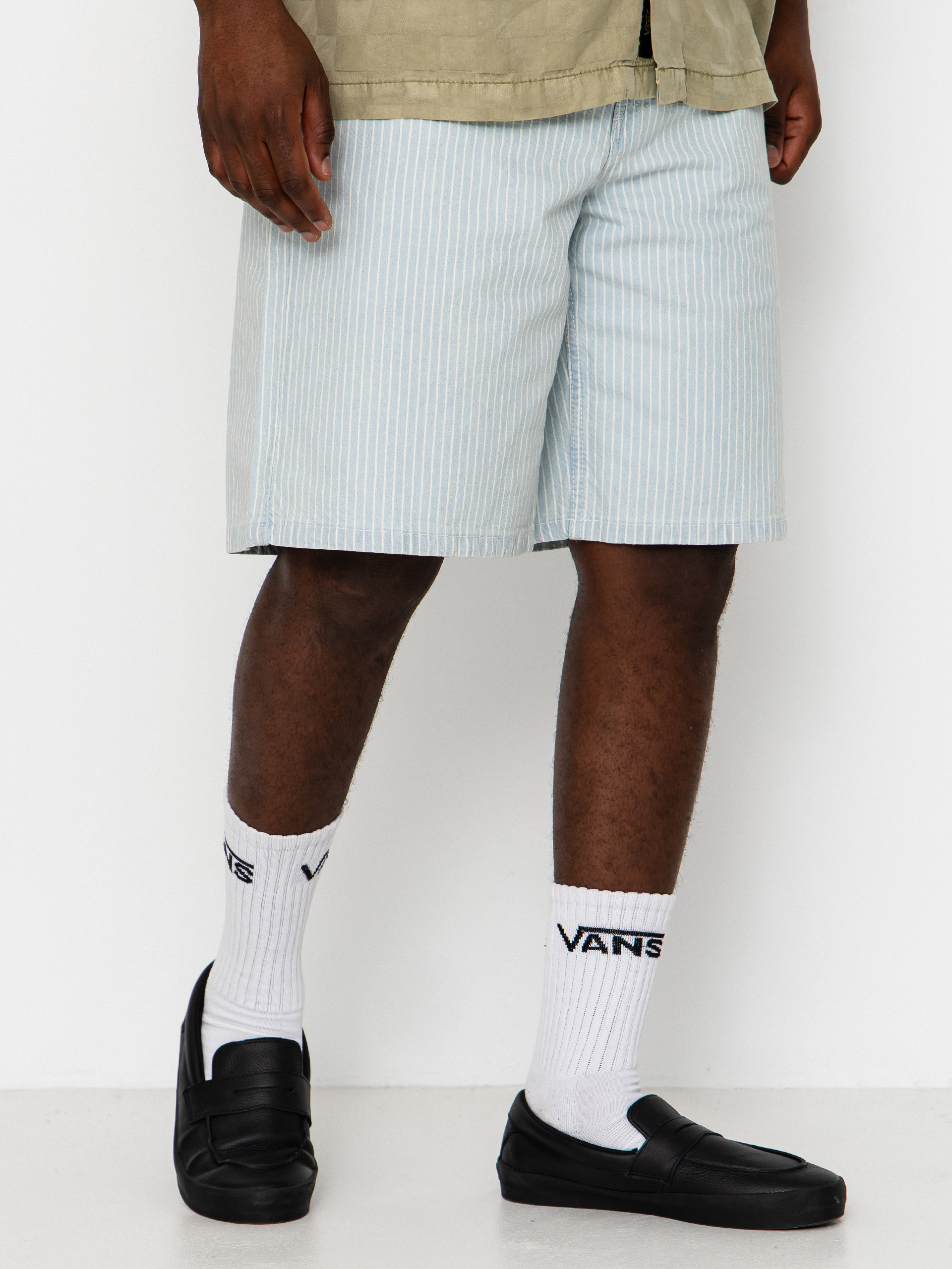 Pantaloni scurți Vans Check 5 Baggy Striped Denim (blue ice stripe)