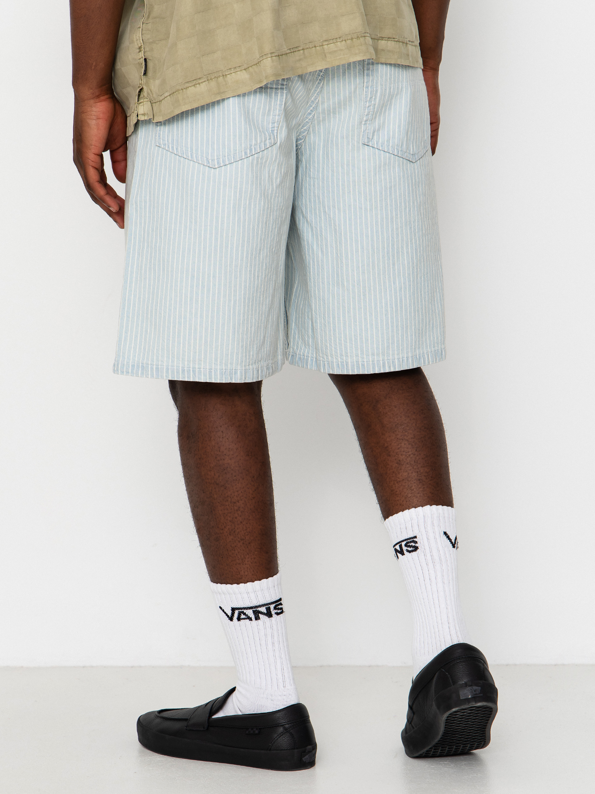 Pantaloni scurți Vans Check 5 Baggy Striped Denim (blue ice stripe)