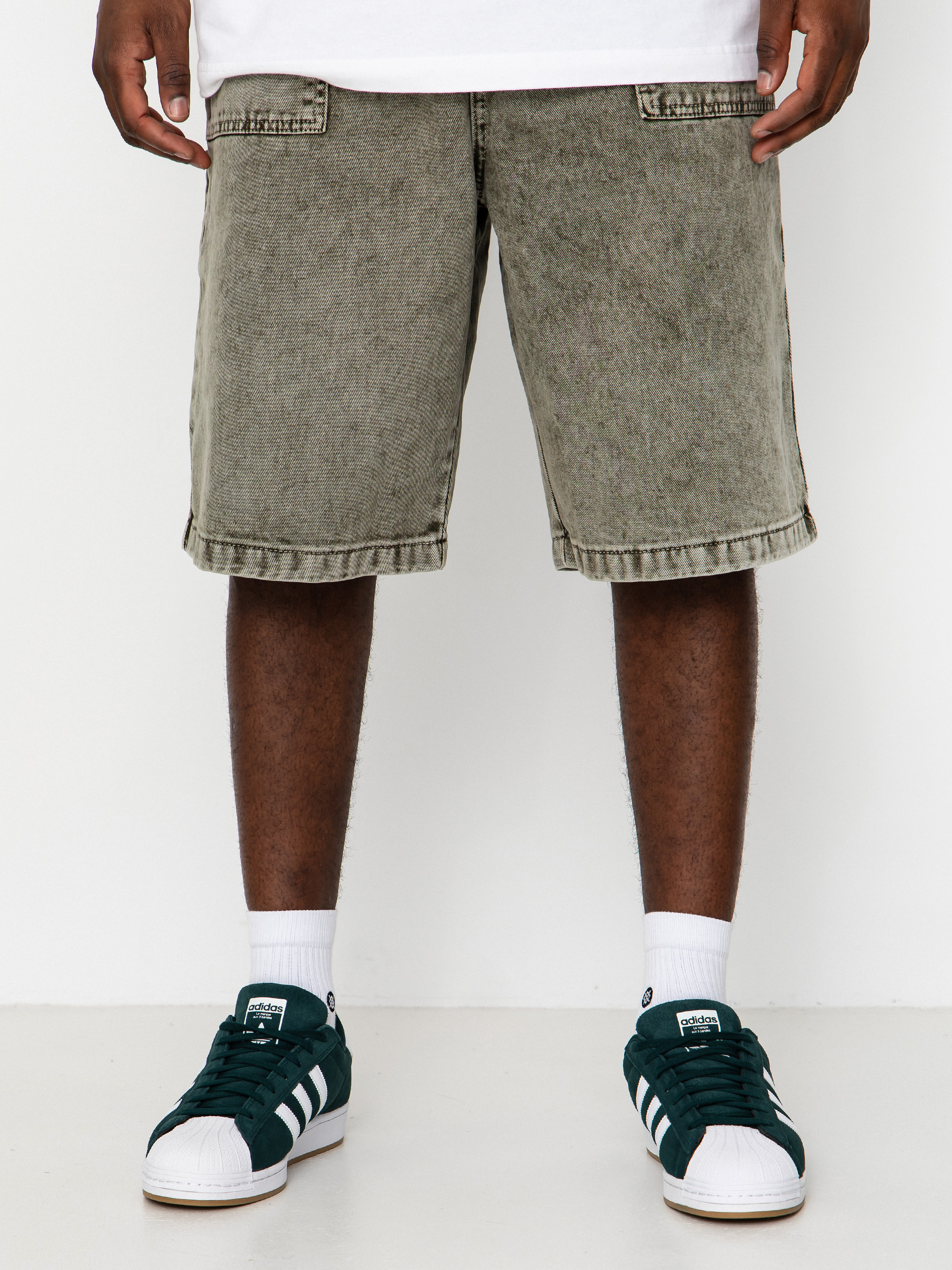 Pantaloni scurți Poetic Collective Painter (grey denim wash)