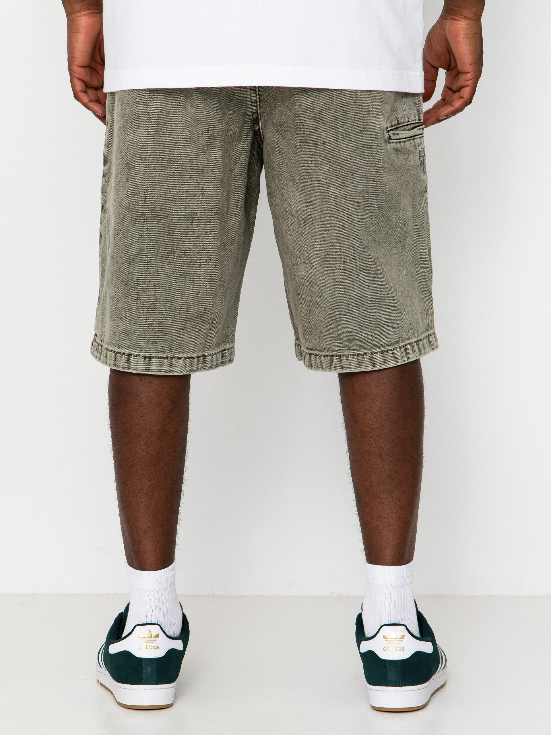 Pantaloni scurți Poetic Collective Painter (grey denim wash)
