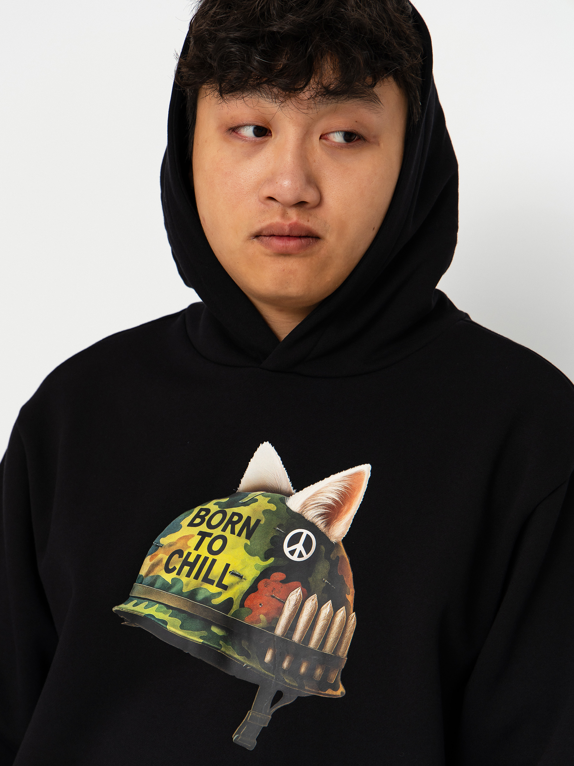 Hanorac cu glugă RipNDip Born To Chill HD (black wash)