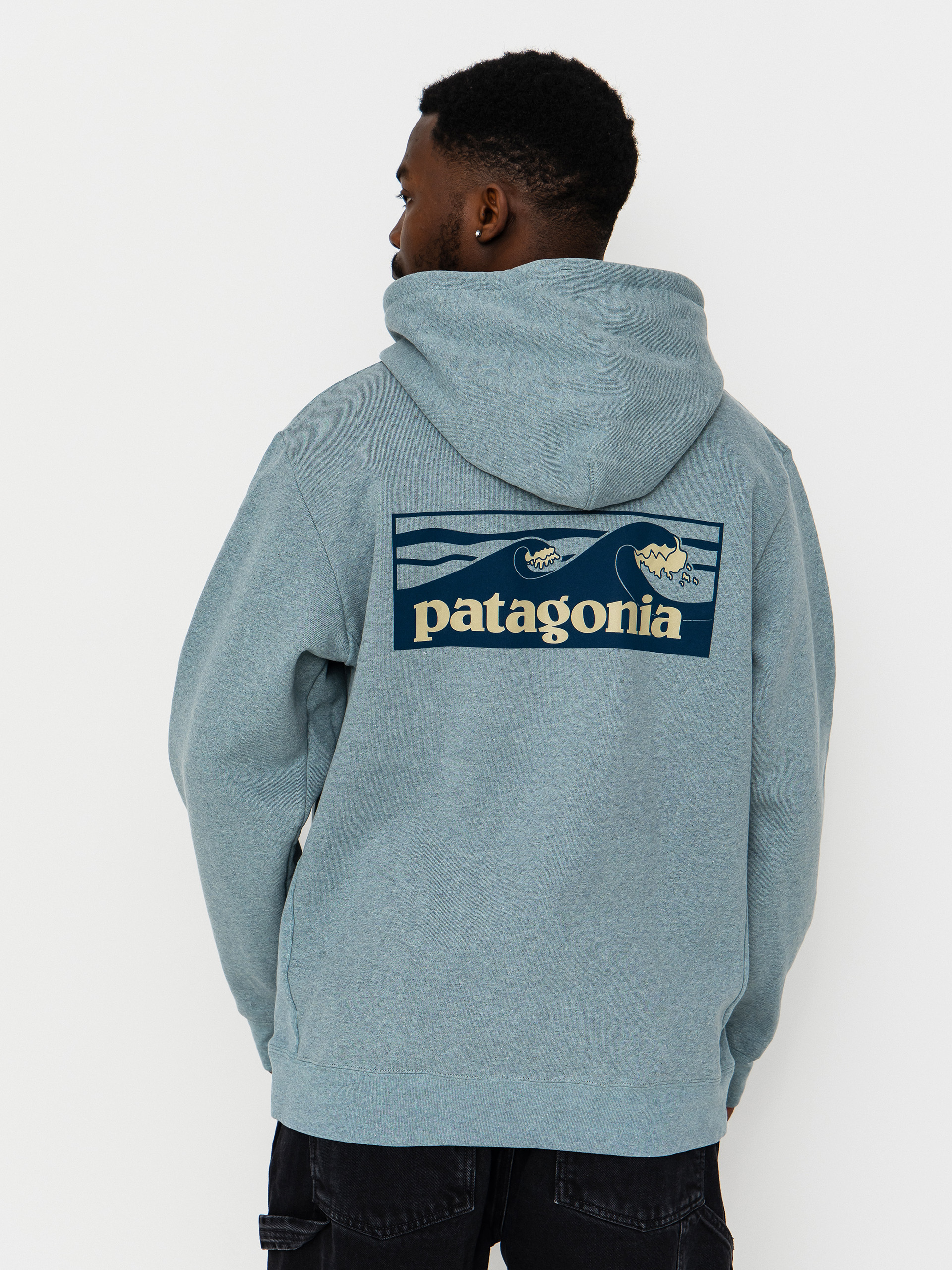 Hanorac cu glugă Patagonia Boardshort Logo Uprisal HD (blue sage)