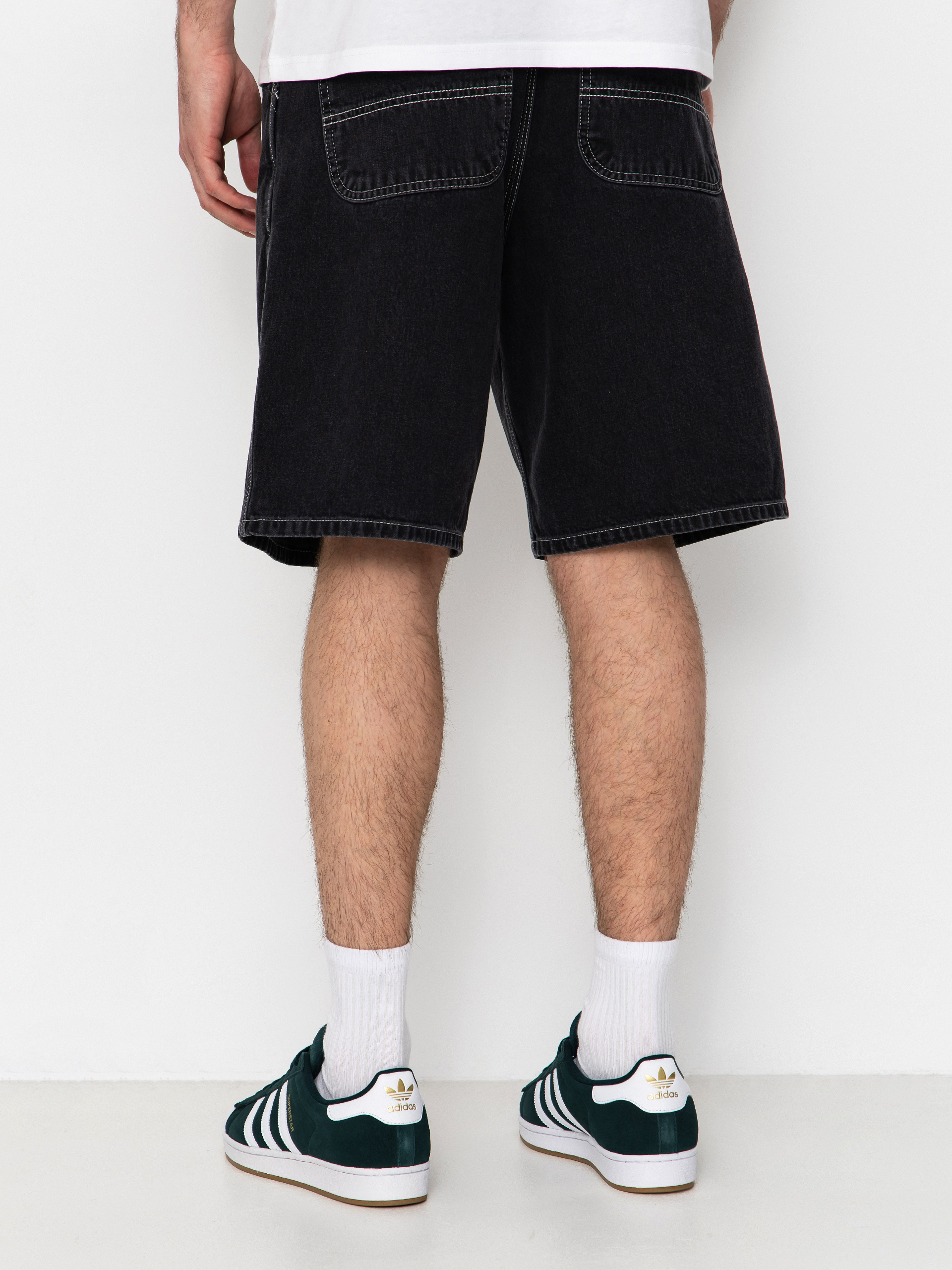 Pantaloni scurți Carhartt WIP Simple (black heavy stone wash)