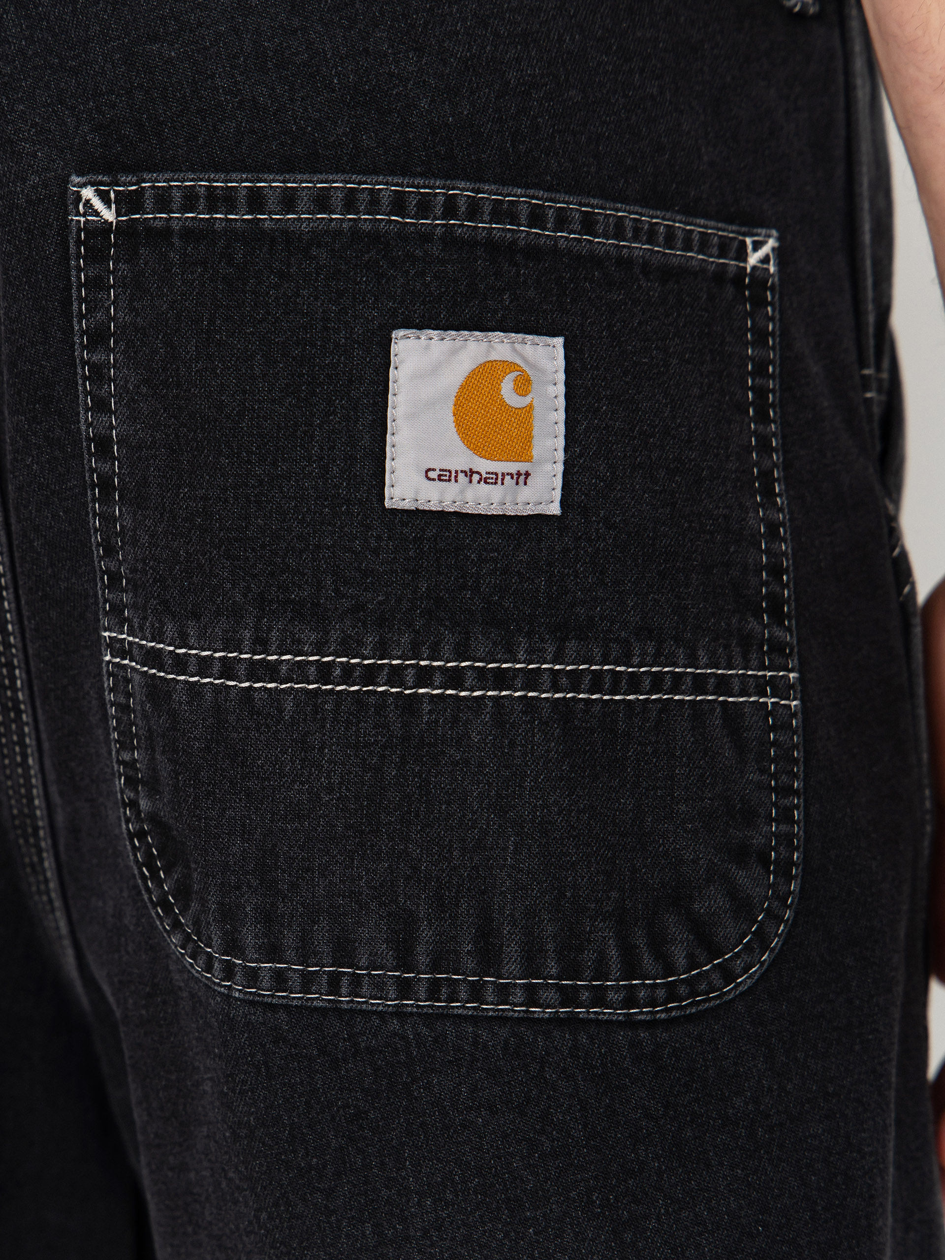 Pantaloni scurți Carhartt WIP Simple (black heavy stone wash)