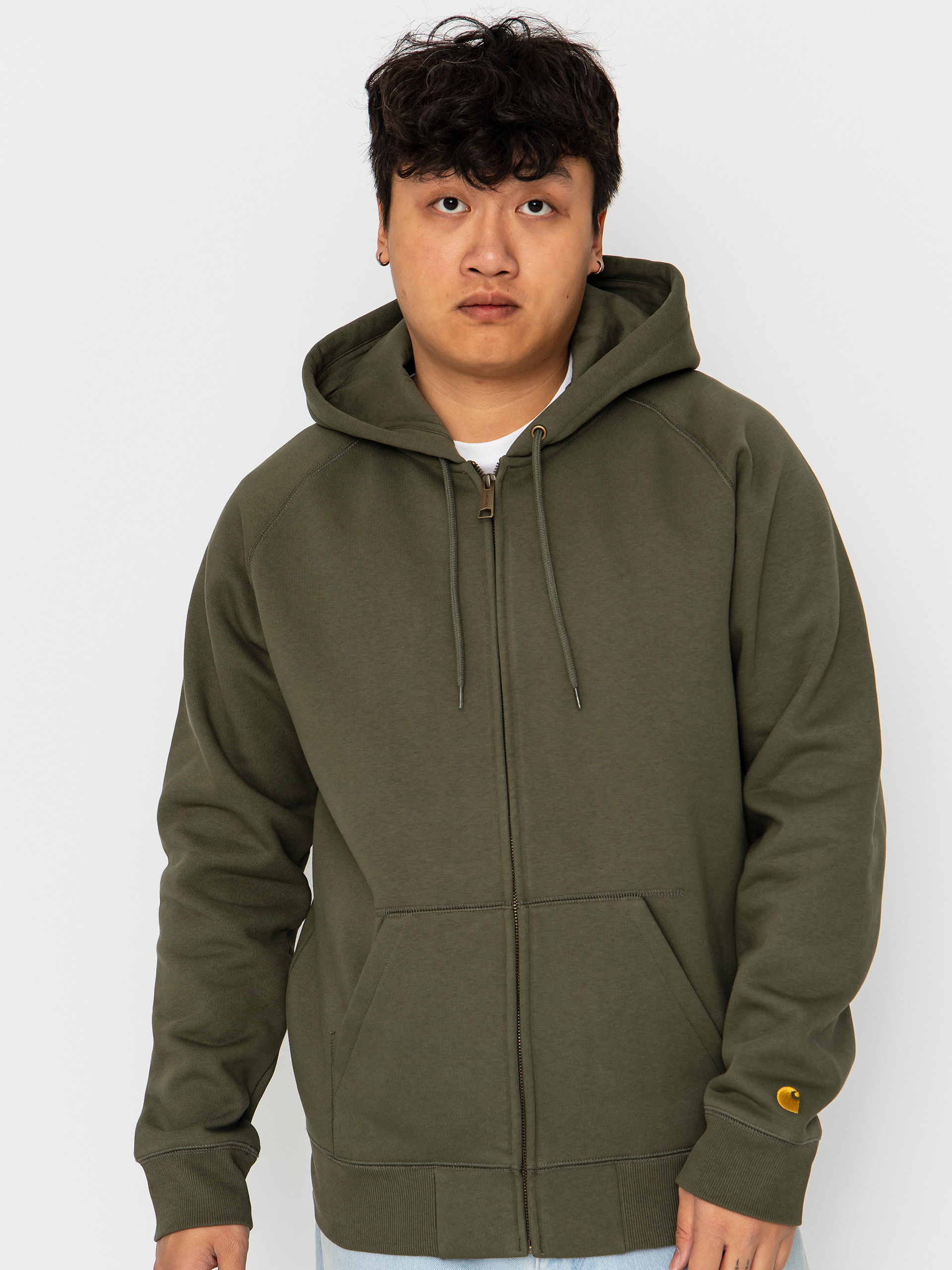 Hanorac cu glugu0103 Carhartt WIP Chase ZHD (leaf/gold)