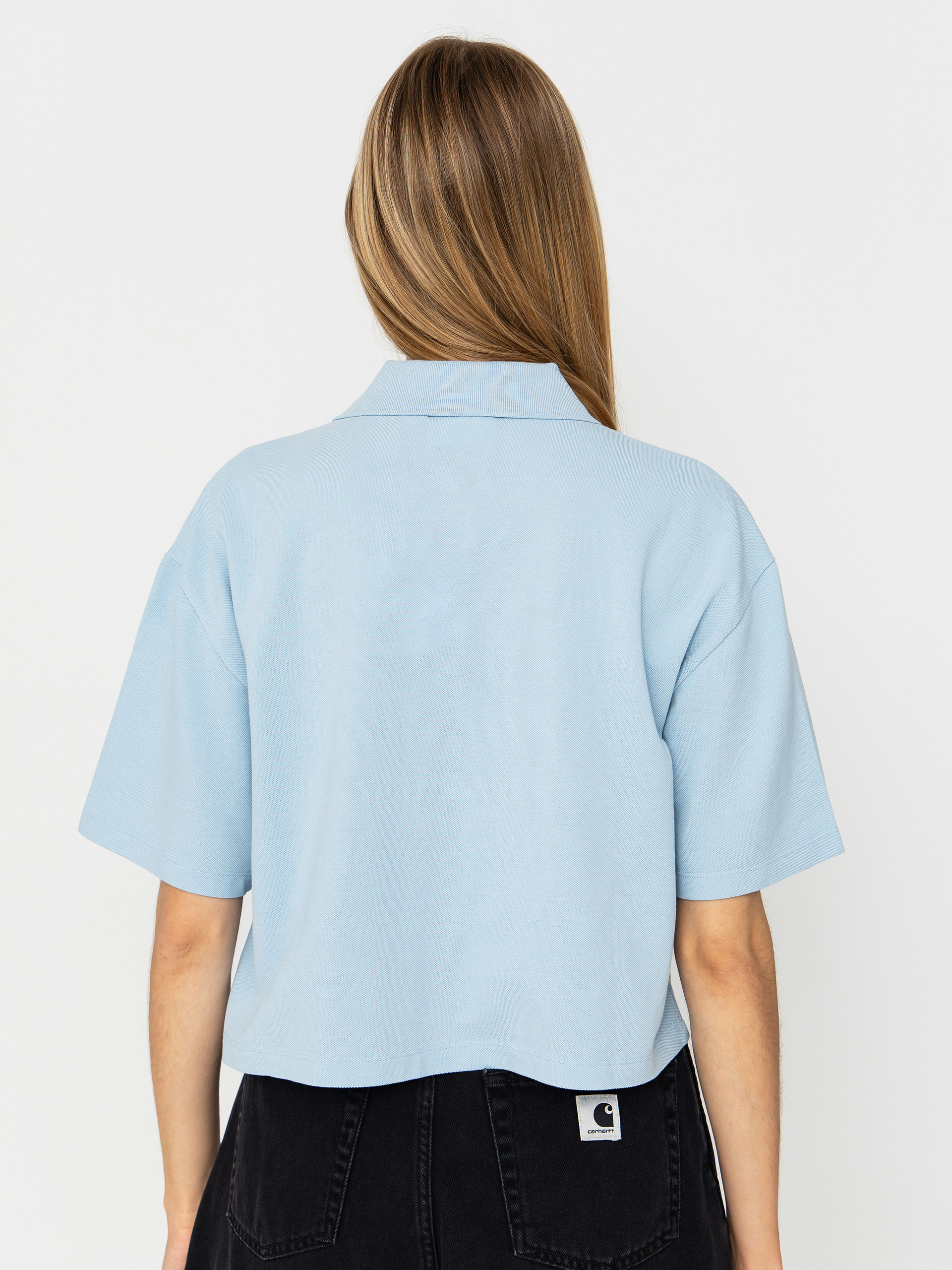 Tricou Carhartt WIP Script Polo Wmn (icaria/white)
