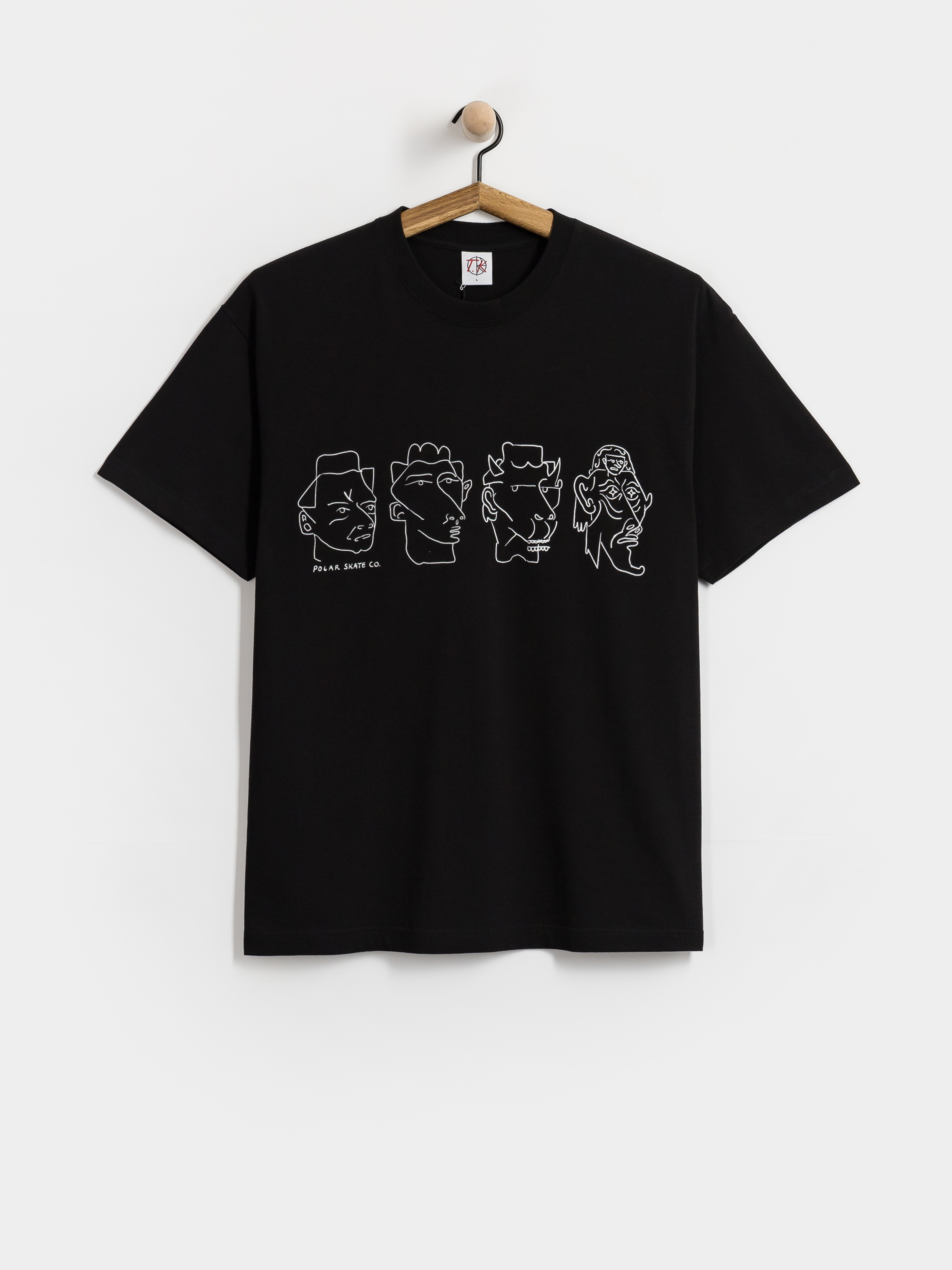 Tricou Polar Skate Contrast 8 Heads (black/white)