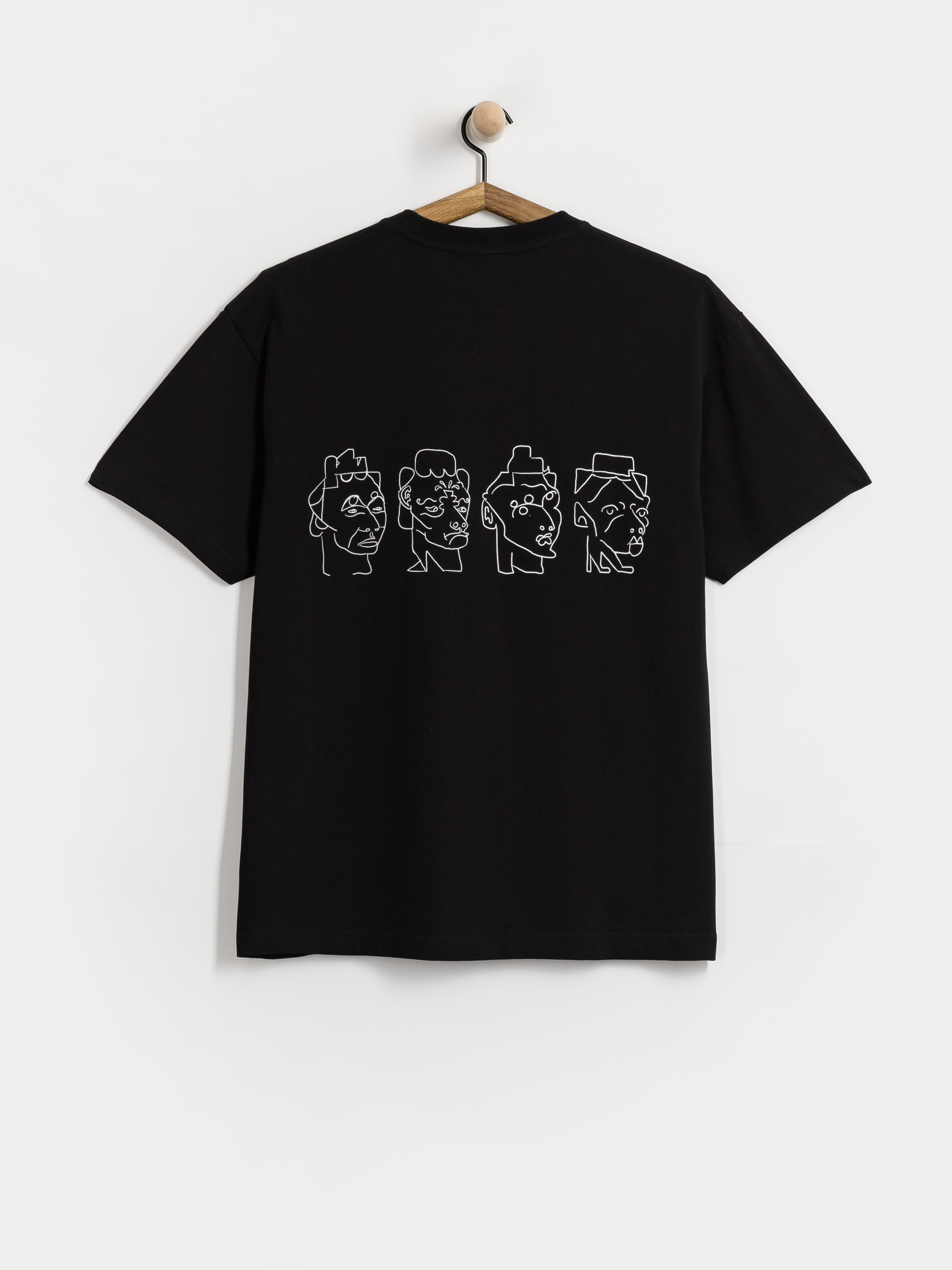 Tricou Polar Skate Contrast 8 Heads (black/white)