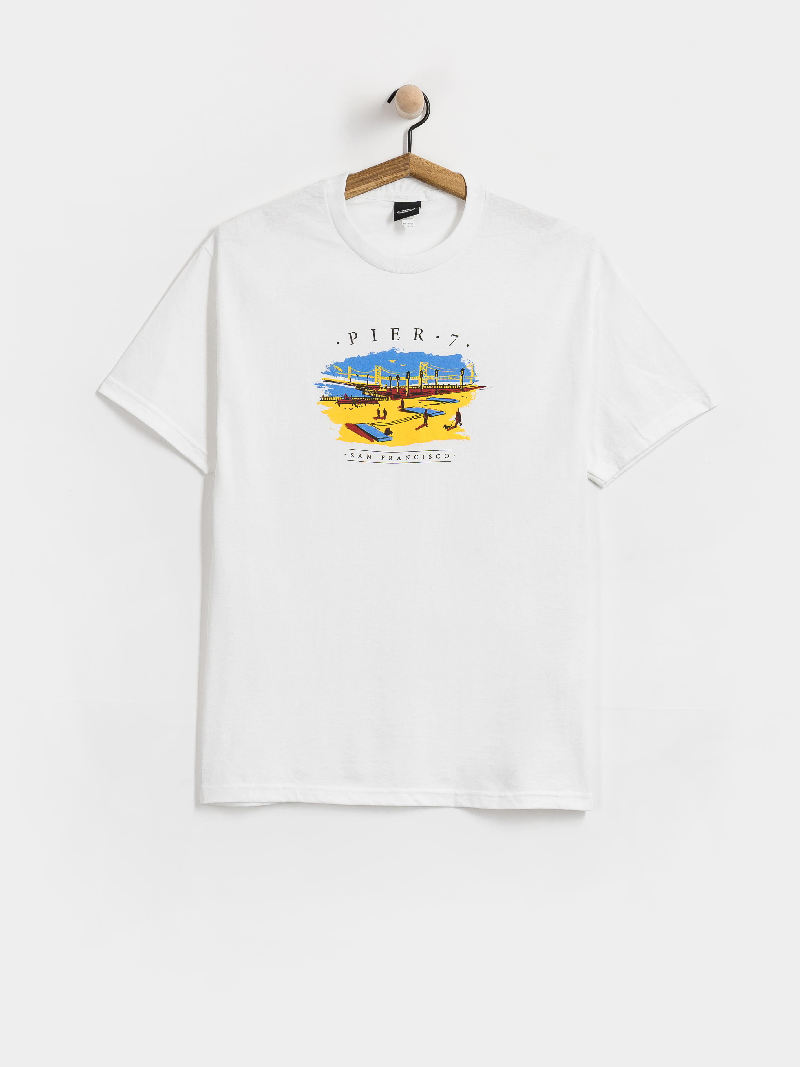 Tricou Real Pier 7 (white w/multi color print)