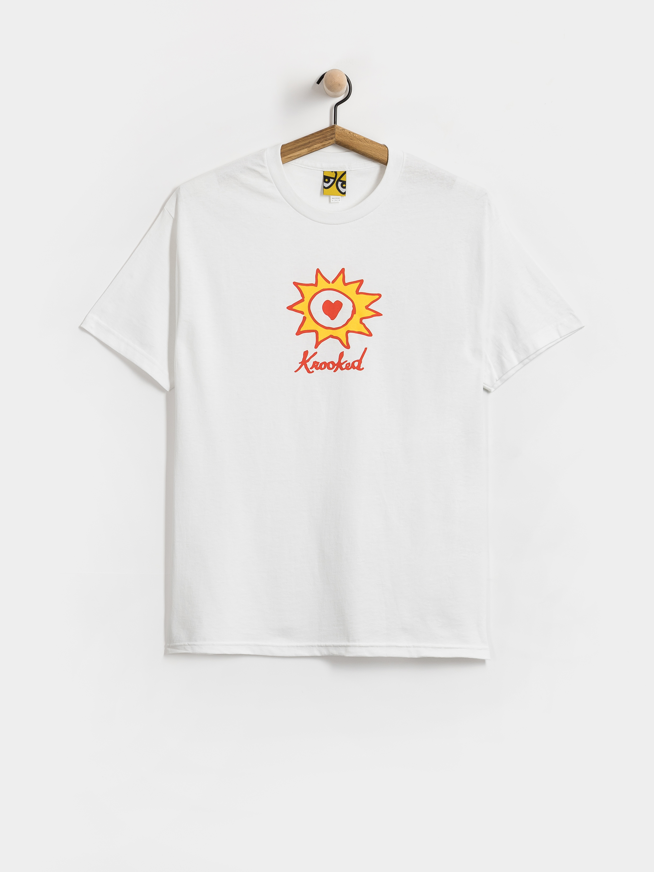 Tricou Krooked Sun Heart (white w/red & yellow print)