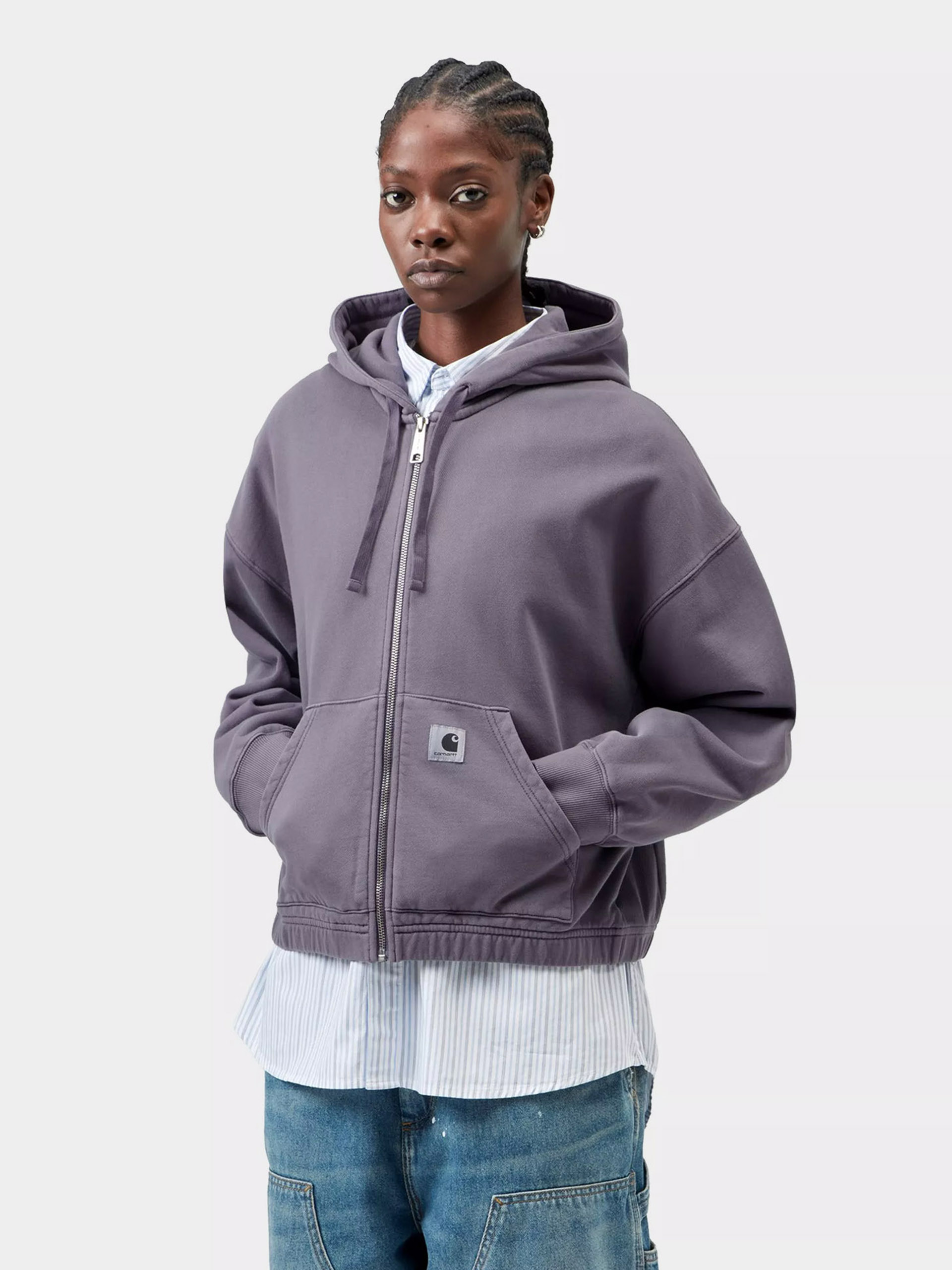 Hanorac cu glugu0103 Carhartt WIP Hoggard ZHD Wmn (shady purple)