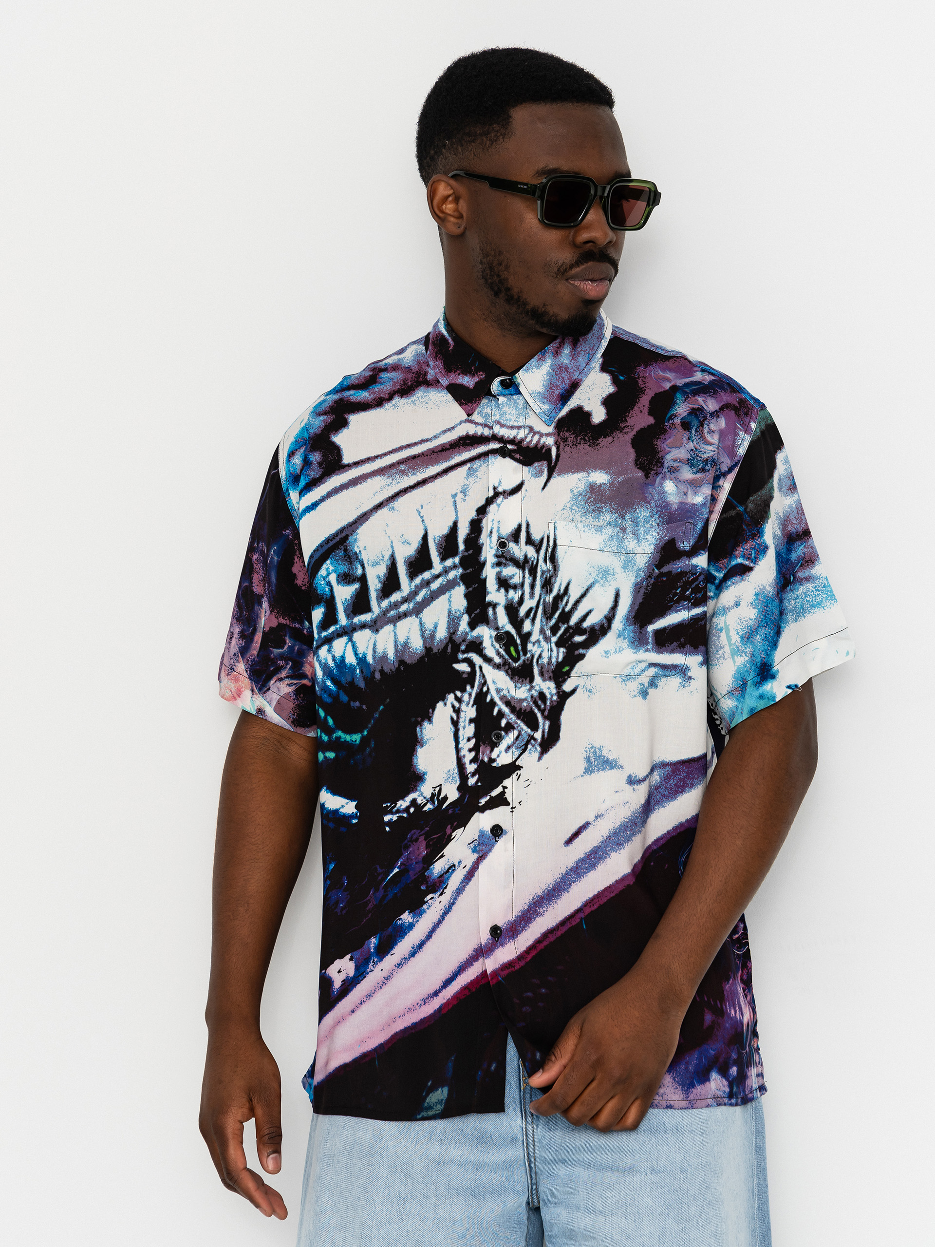 Cămașă Deathwish Inferno Button Up (black aop)
