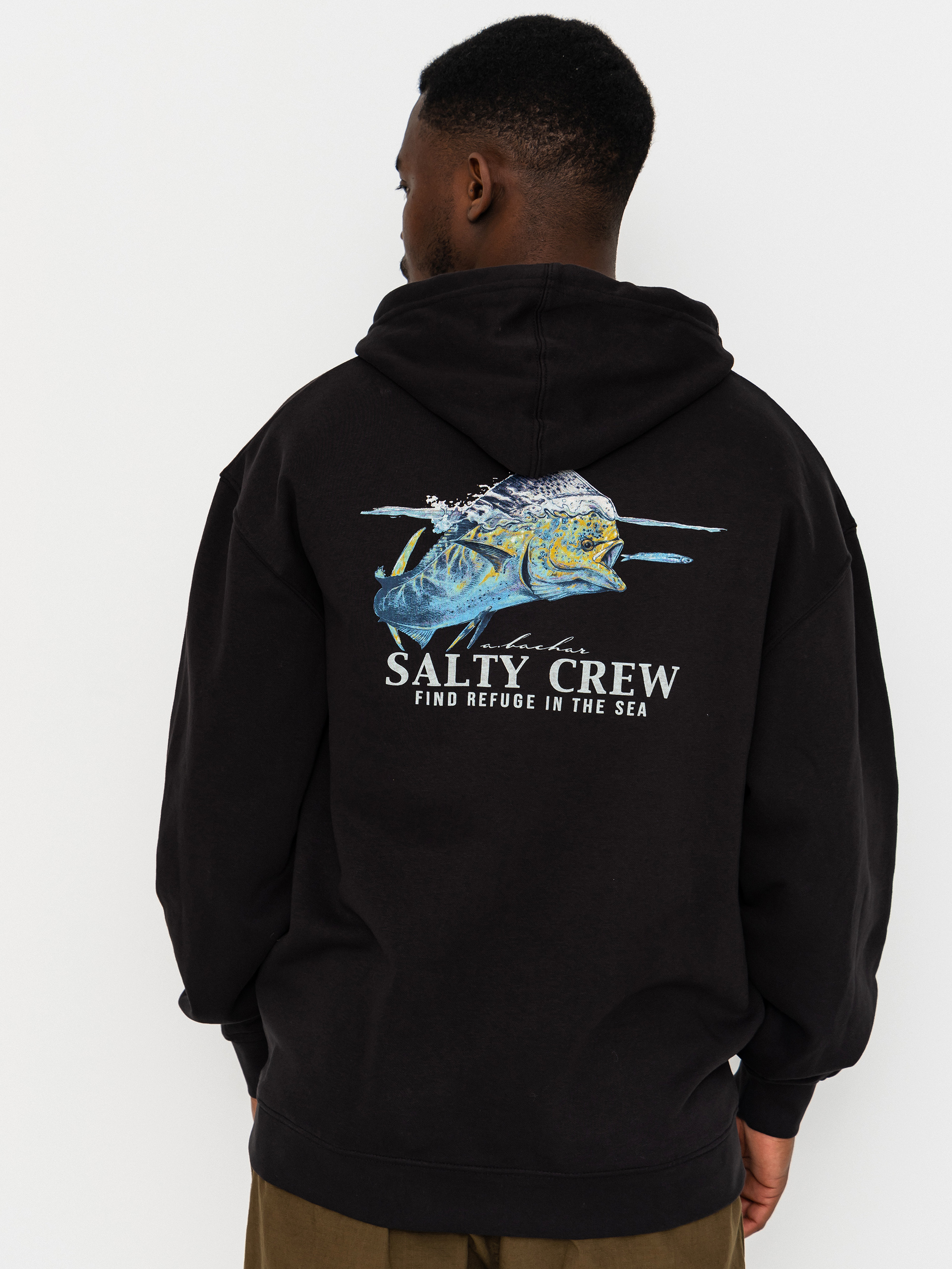 Hanorac cu glugă Salty Crew Mahi Surface HD (black)