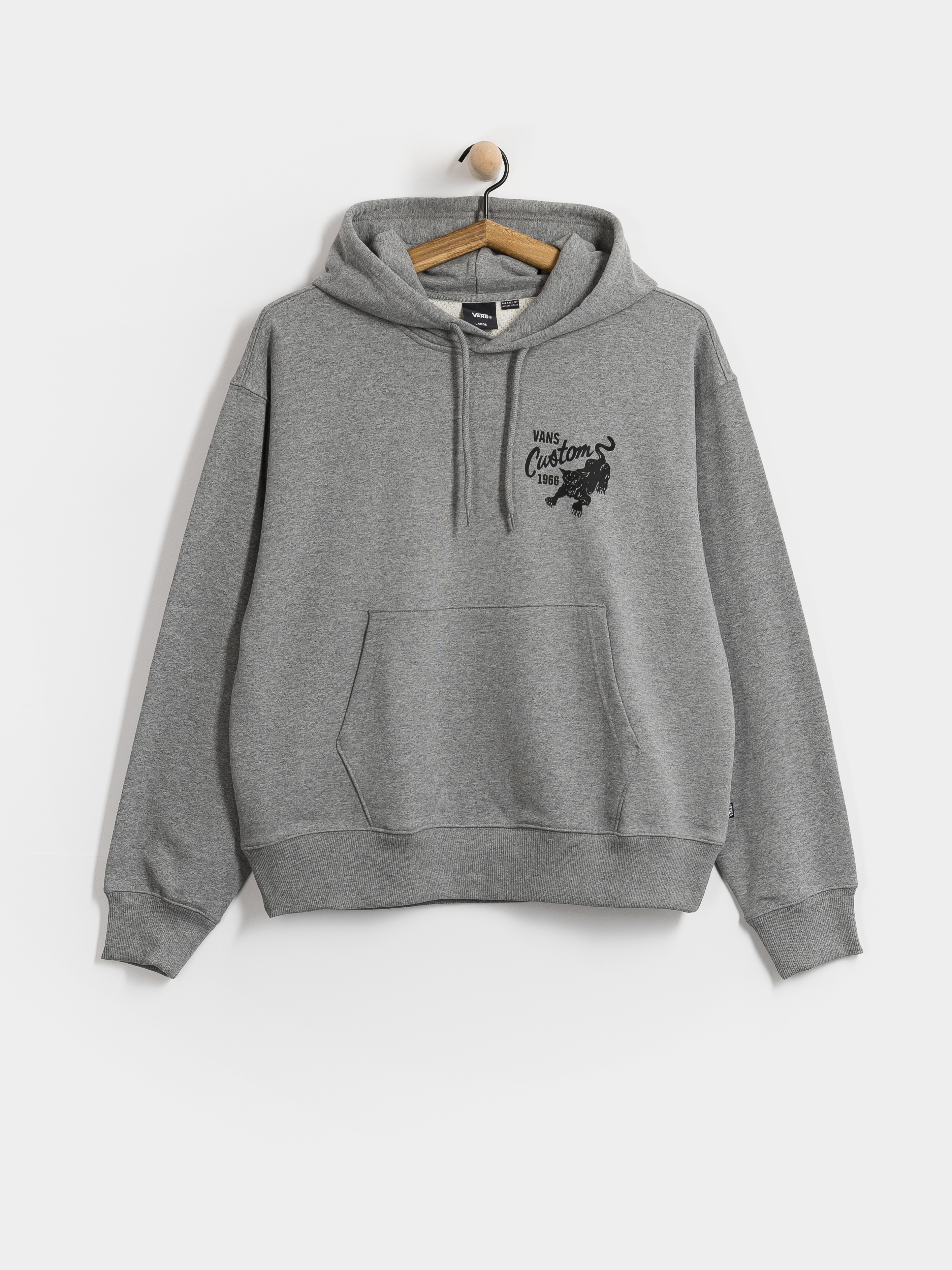 Hanorac cu glugă Vans Custom Cat HD (cement heather)