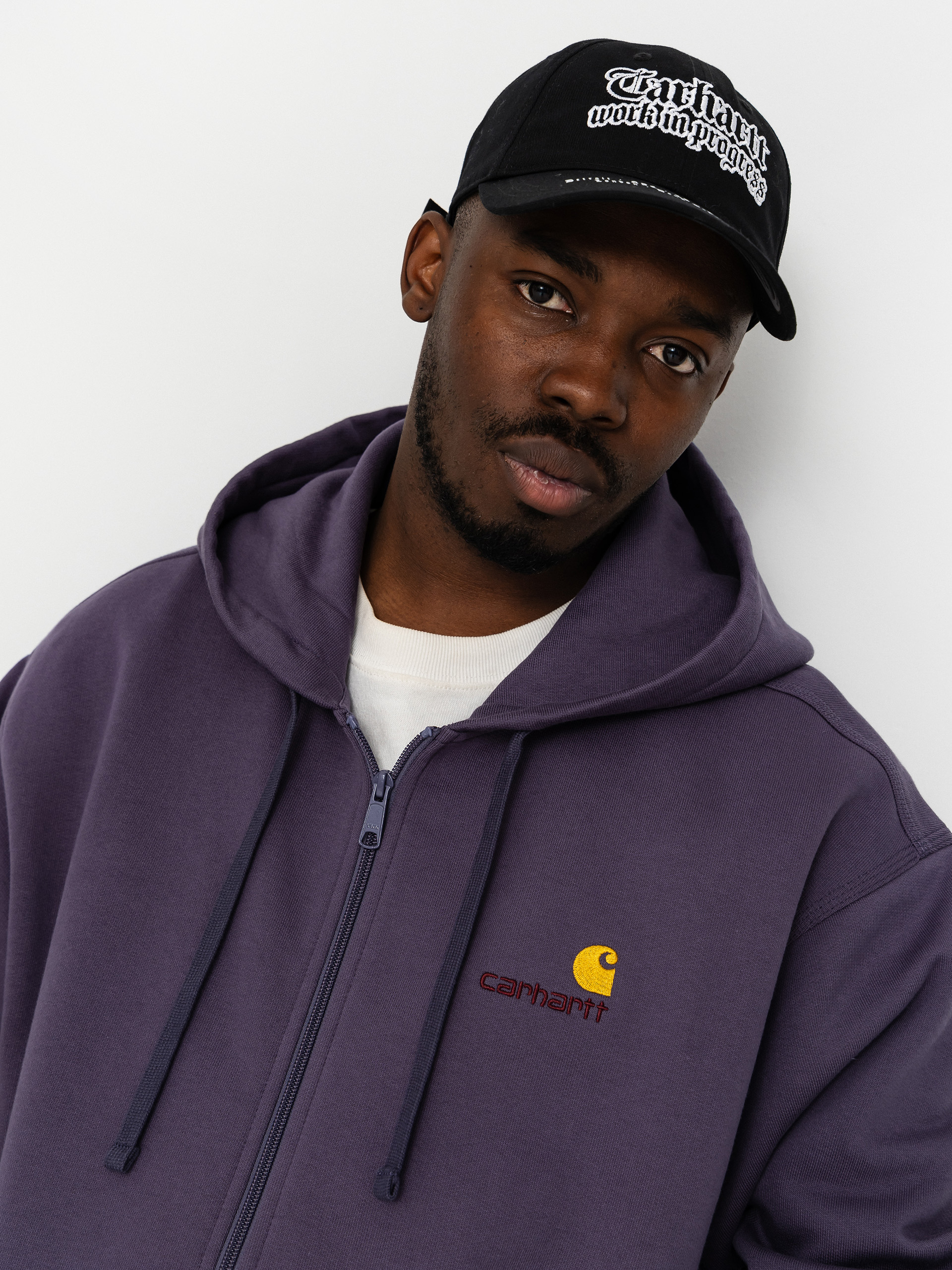 Hanorac cu glugă Carhartt WIP American Script ZHD (shady purple)