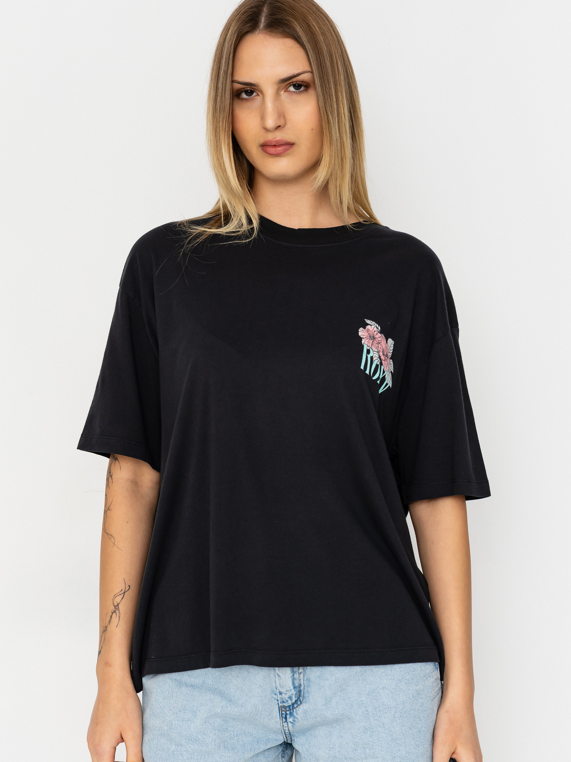 Tricou Roxy Talloversize Washed Wmn (anthracite)