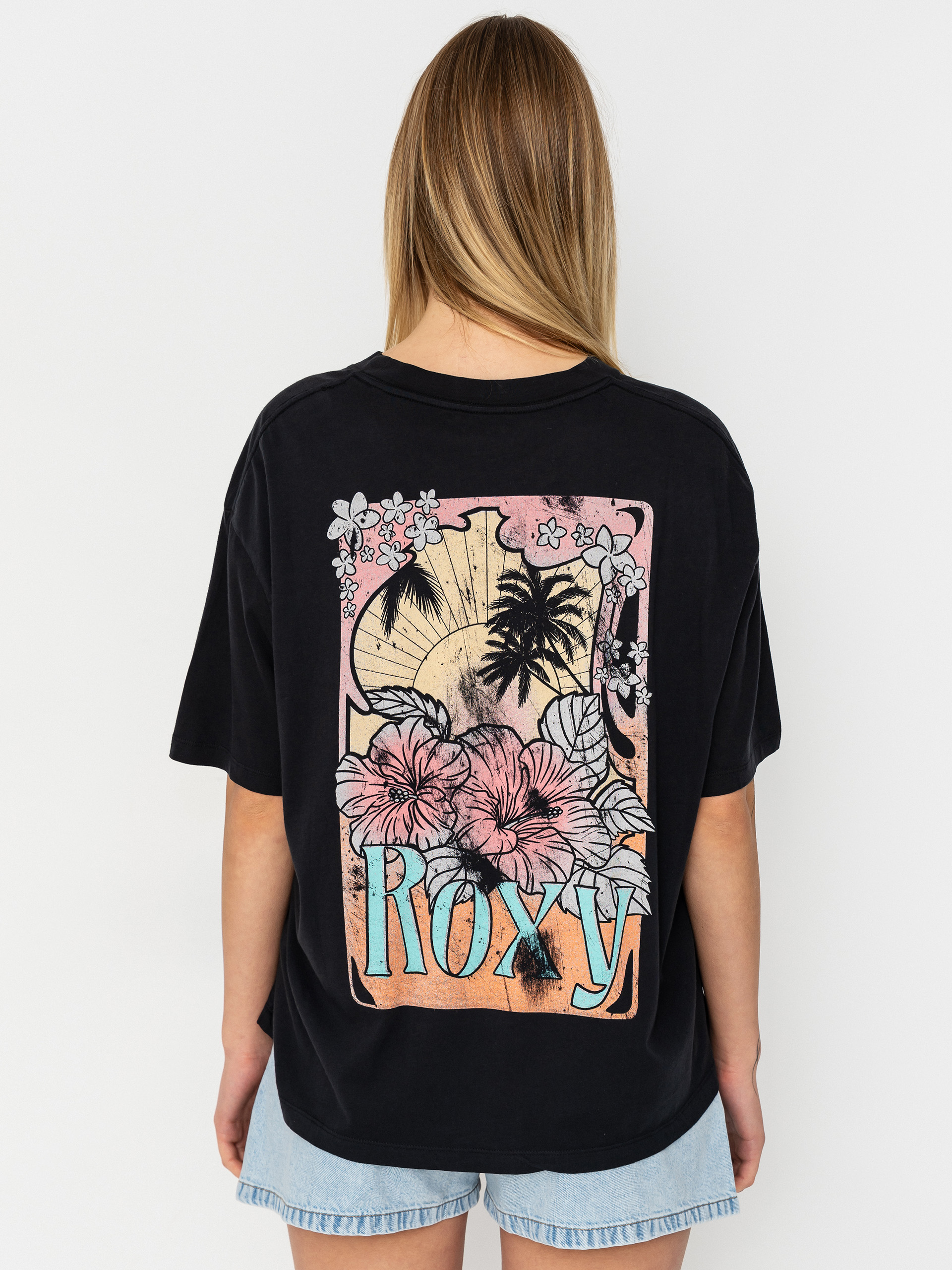 Tricou Roxy Talloversize Washed Wmn (anthracite)