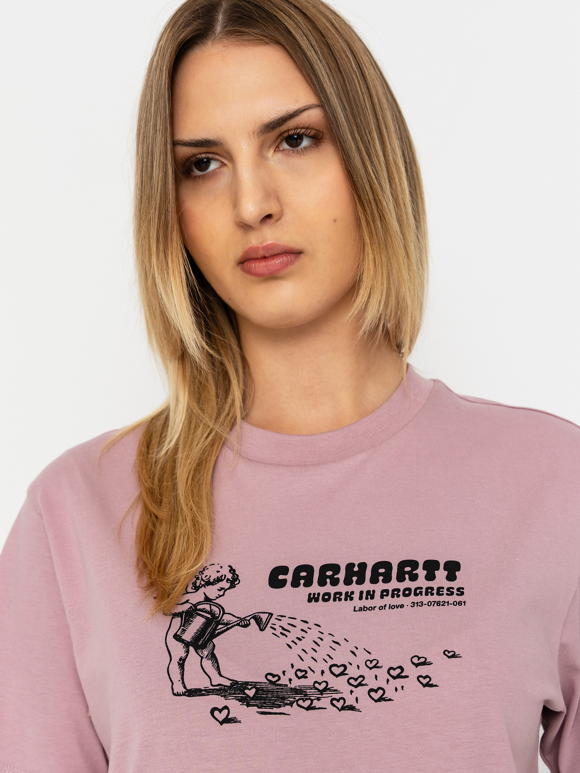 Tricou Carhartt WIP Bumper Sticker Wmn (hortensia)