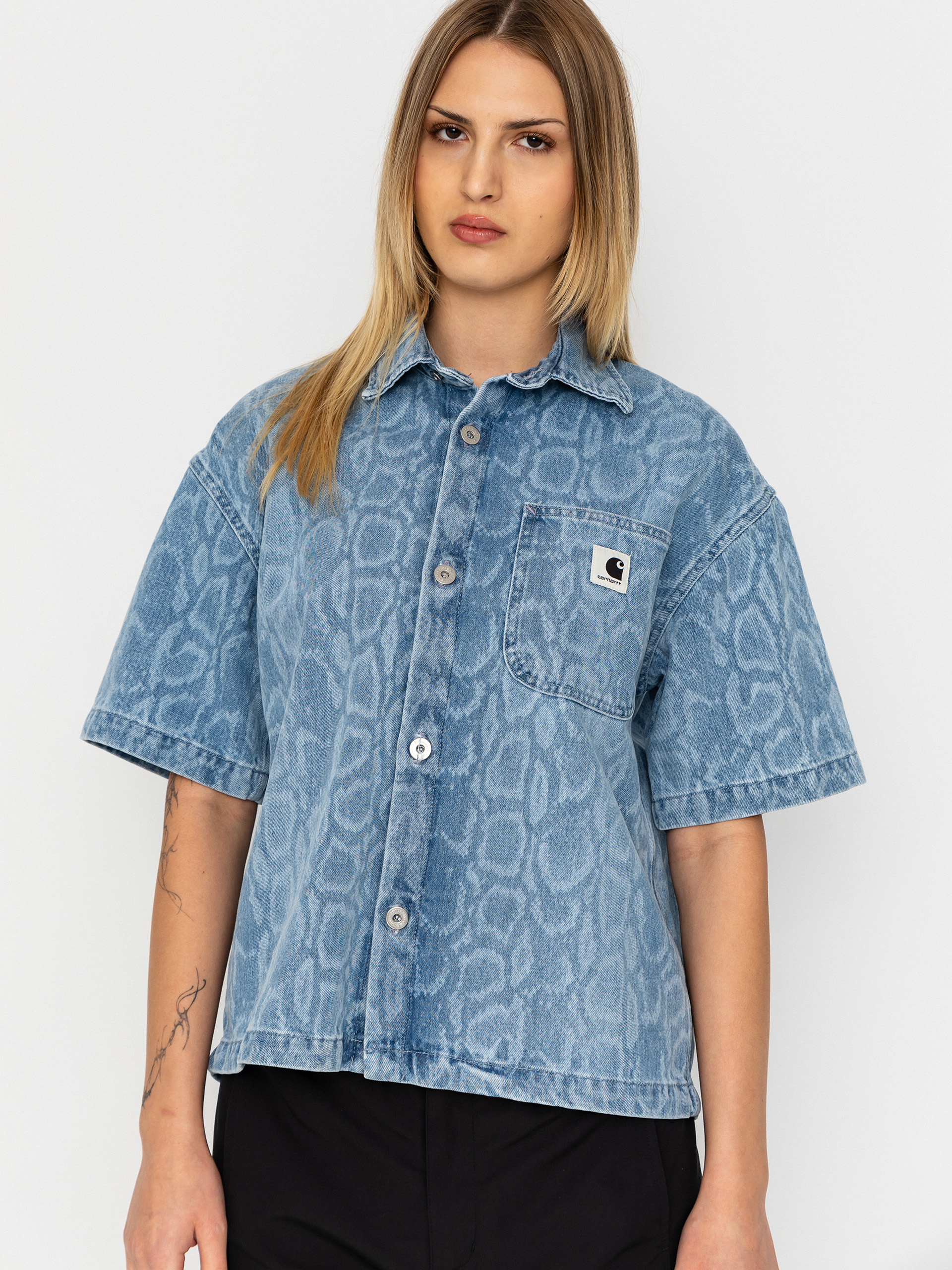 Cămașă Carhartt WIP Snake Lovilia Wmn (snake camo blue)