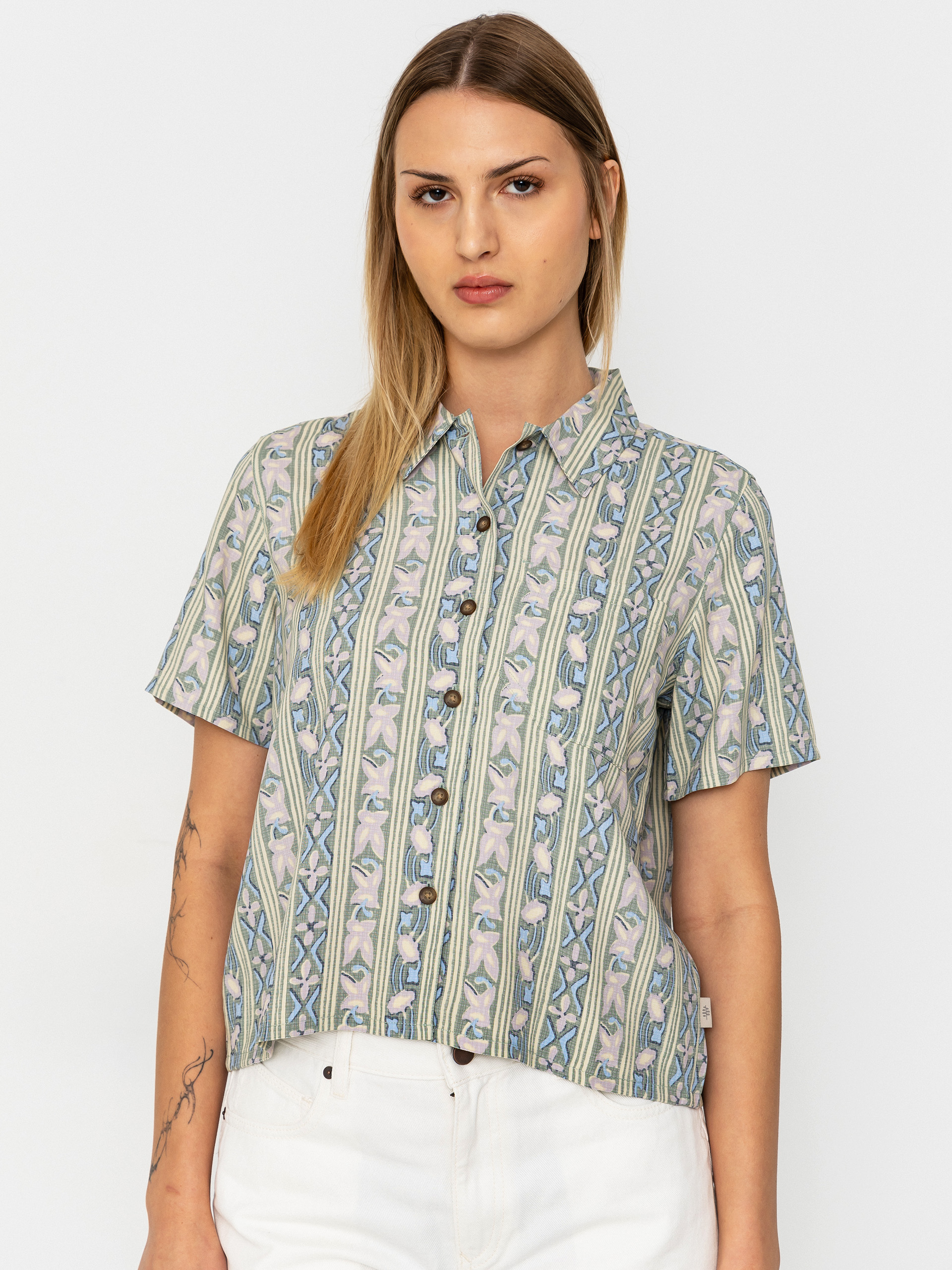 Cămașă Royal Robbins Camino Pucker Wmn (sage leaf botanist pt)