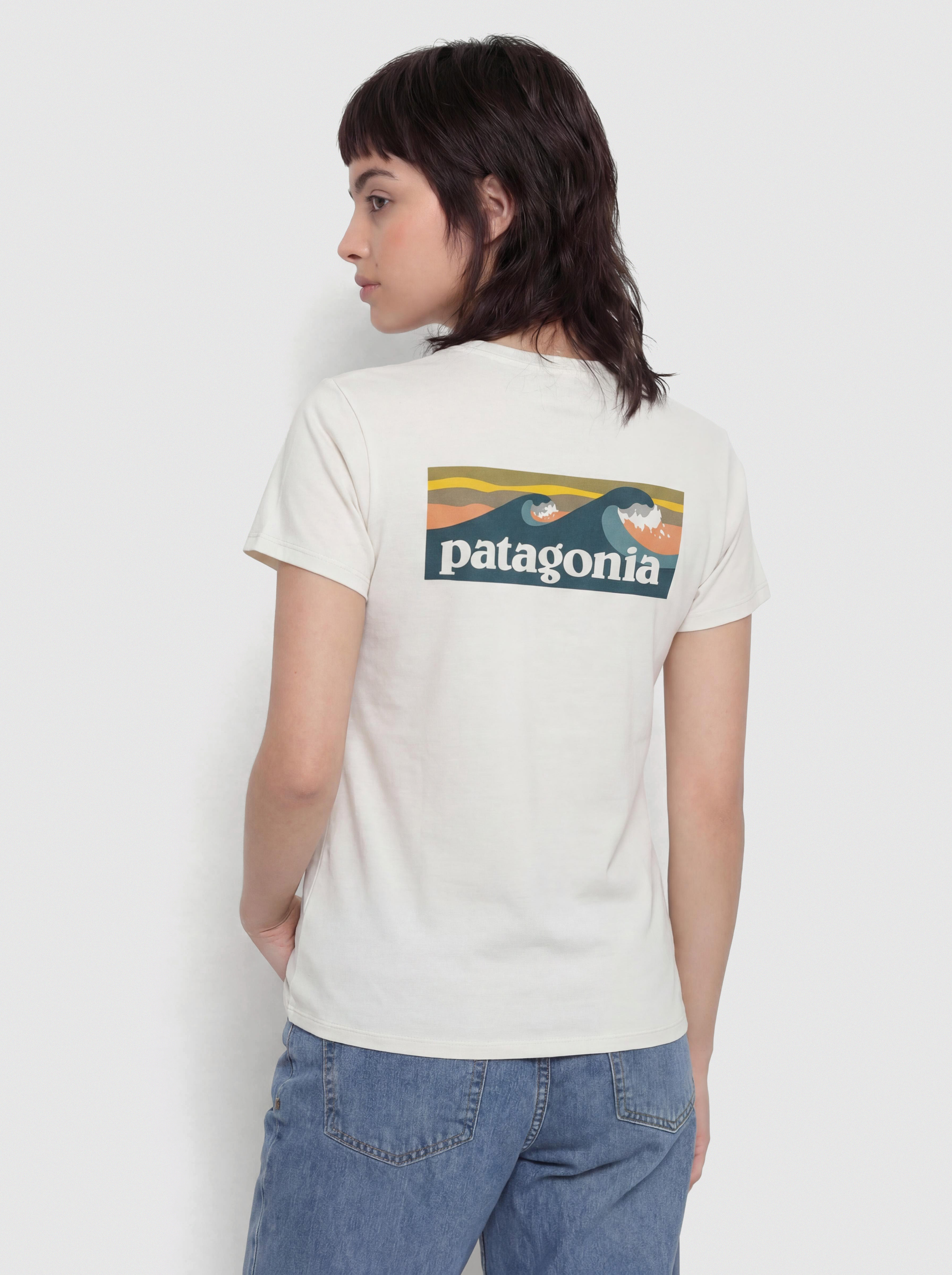 Tricou Patagonia Capilene Cool Boardshort Logo Wmn (dyno white)