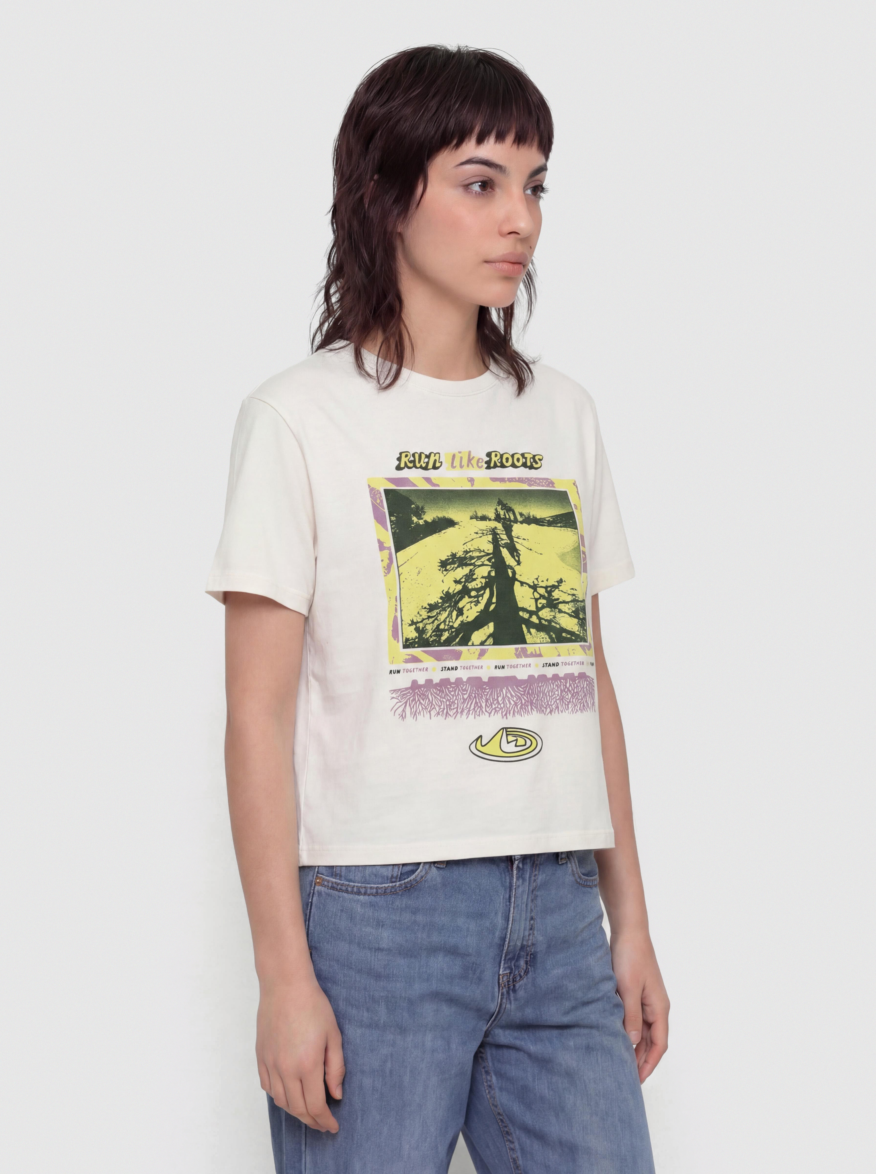 Tricou Patagonia Run Like Roots Wmn (undyed natural)