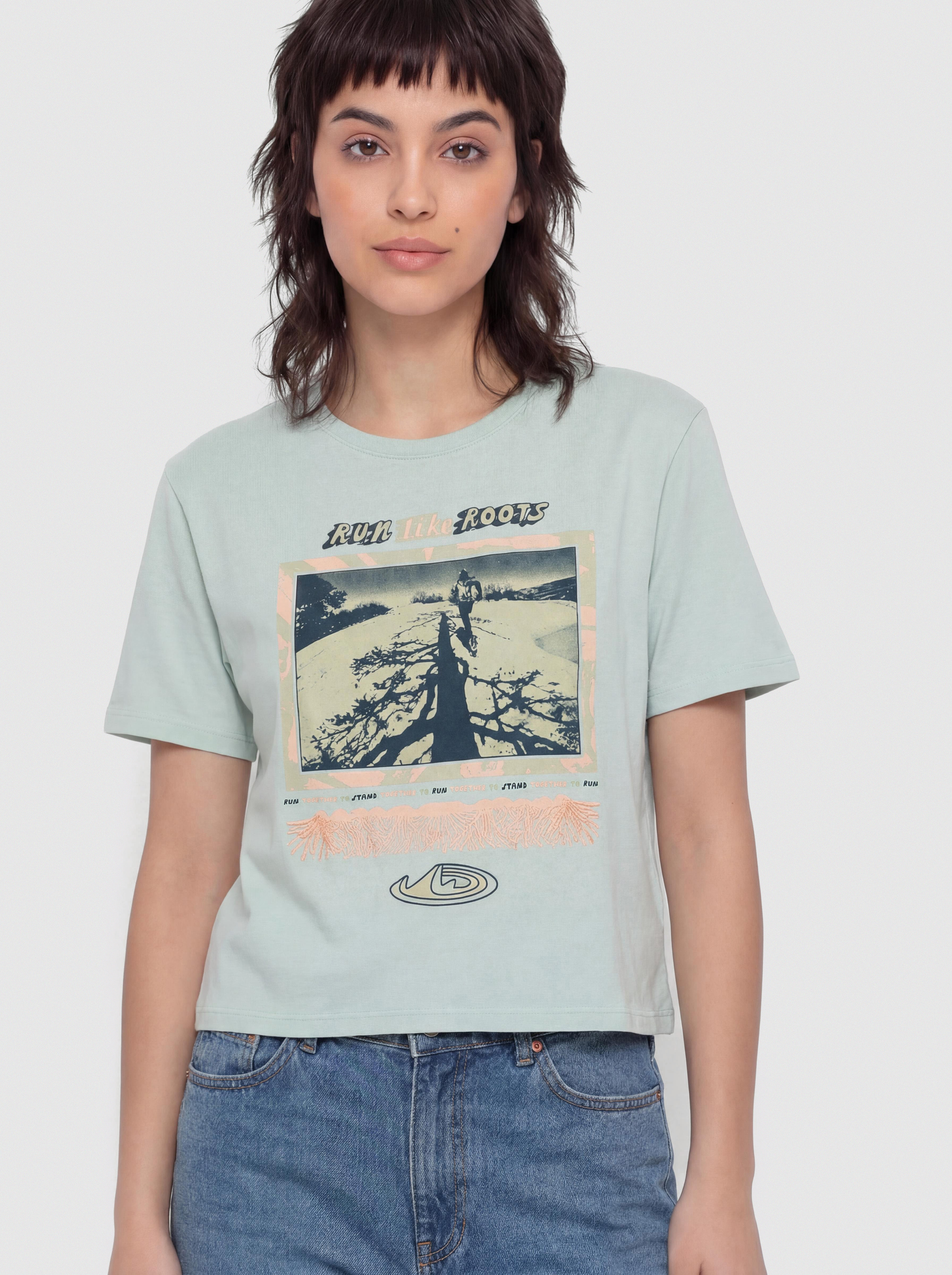 Tricou Patagonia Run Like Roots Wmn (thin ice)