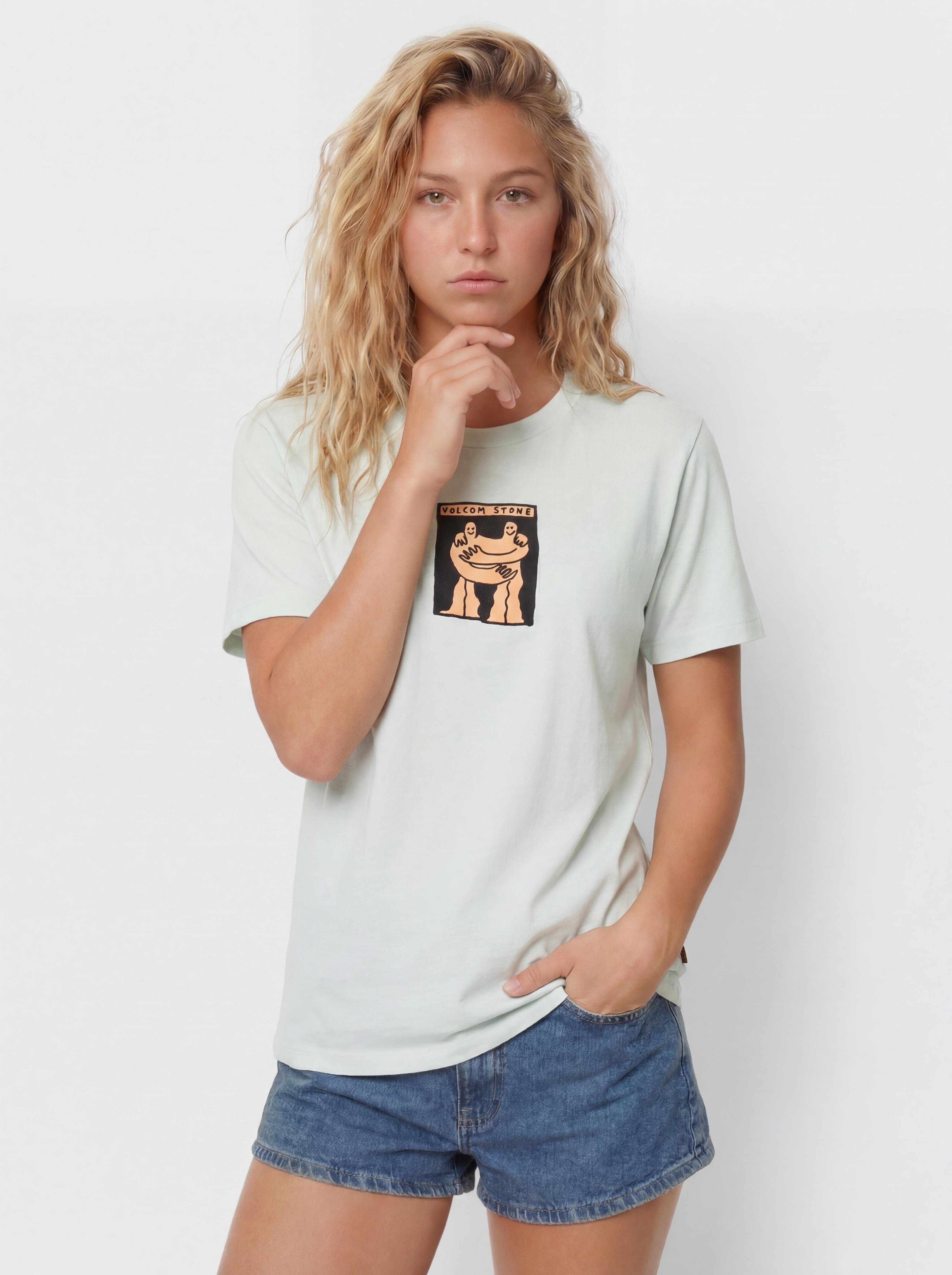 Tricou Volcom Downtown Wmn (cloud blue)