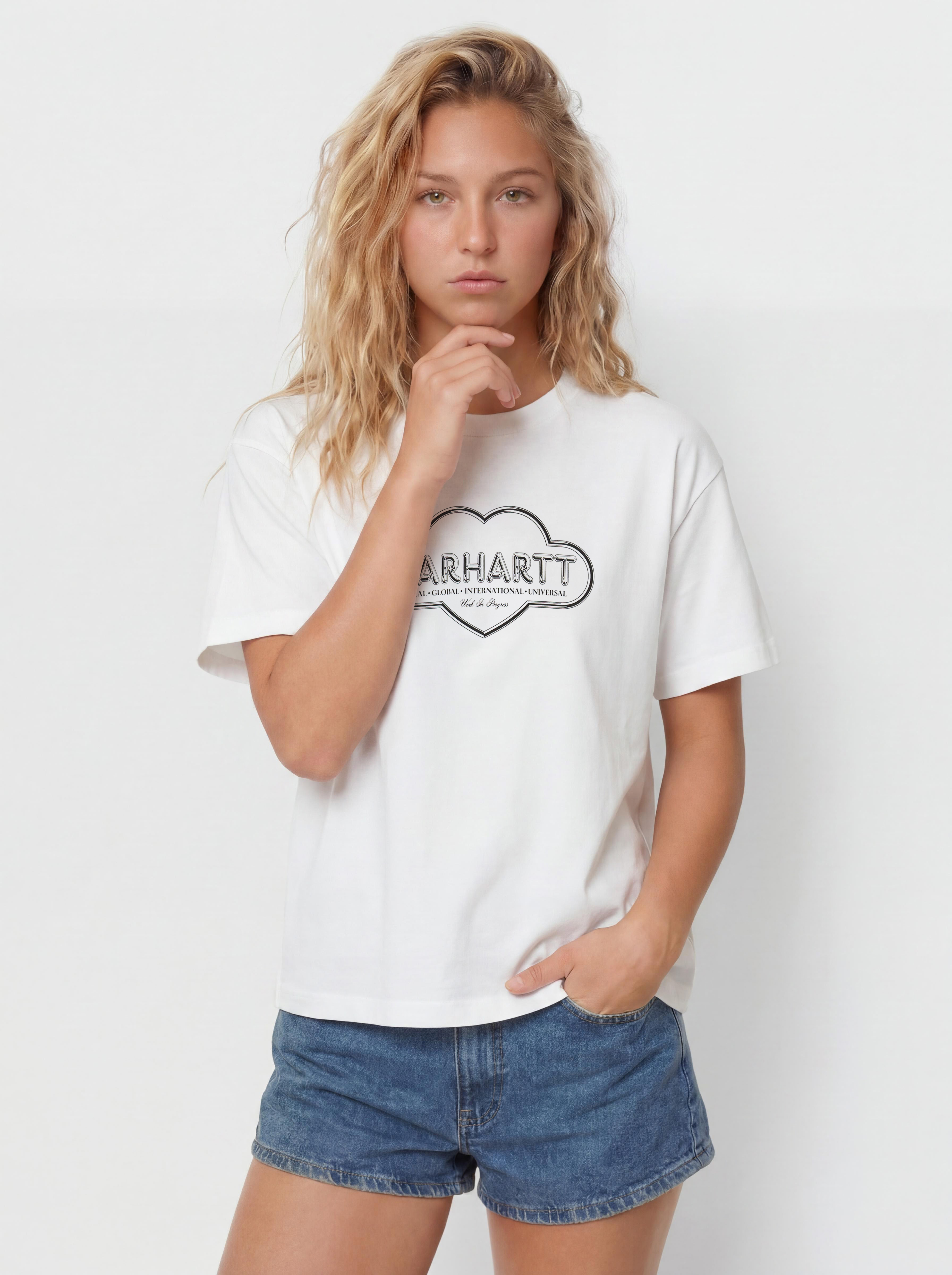 Tricou Carhartt WIP Cloud Heart Wmn (white)