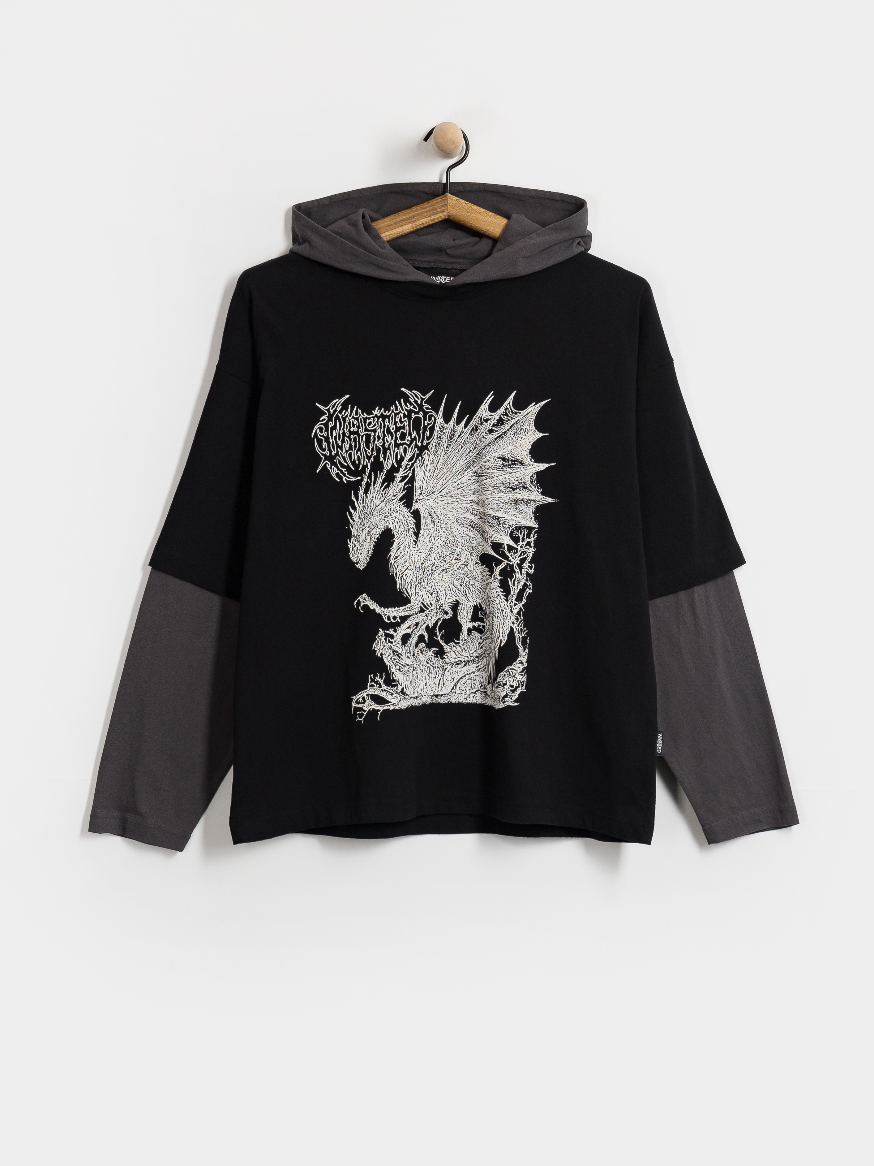 Hanorac cu glugă Wasted Paris Balaur Age HD (black/old black)