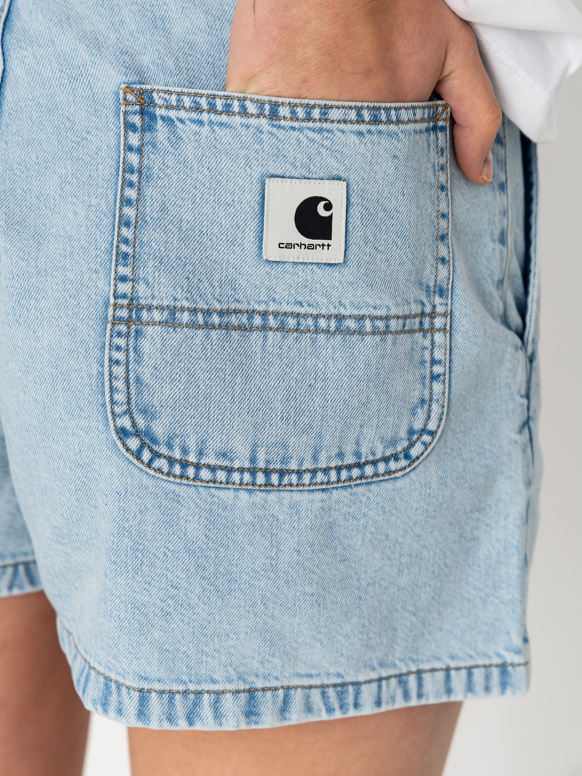 Pantaloni scurți Carhartt WIP Lova Wmn (blue stone bleached)