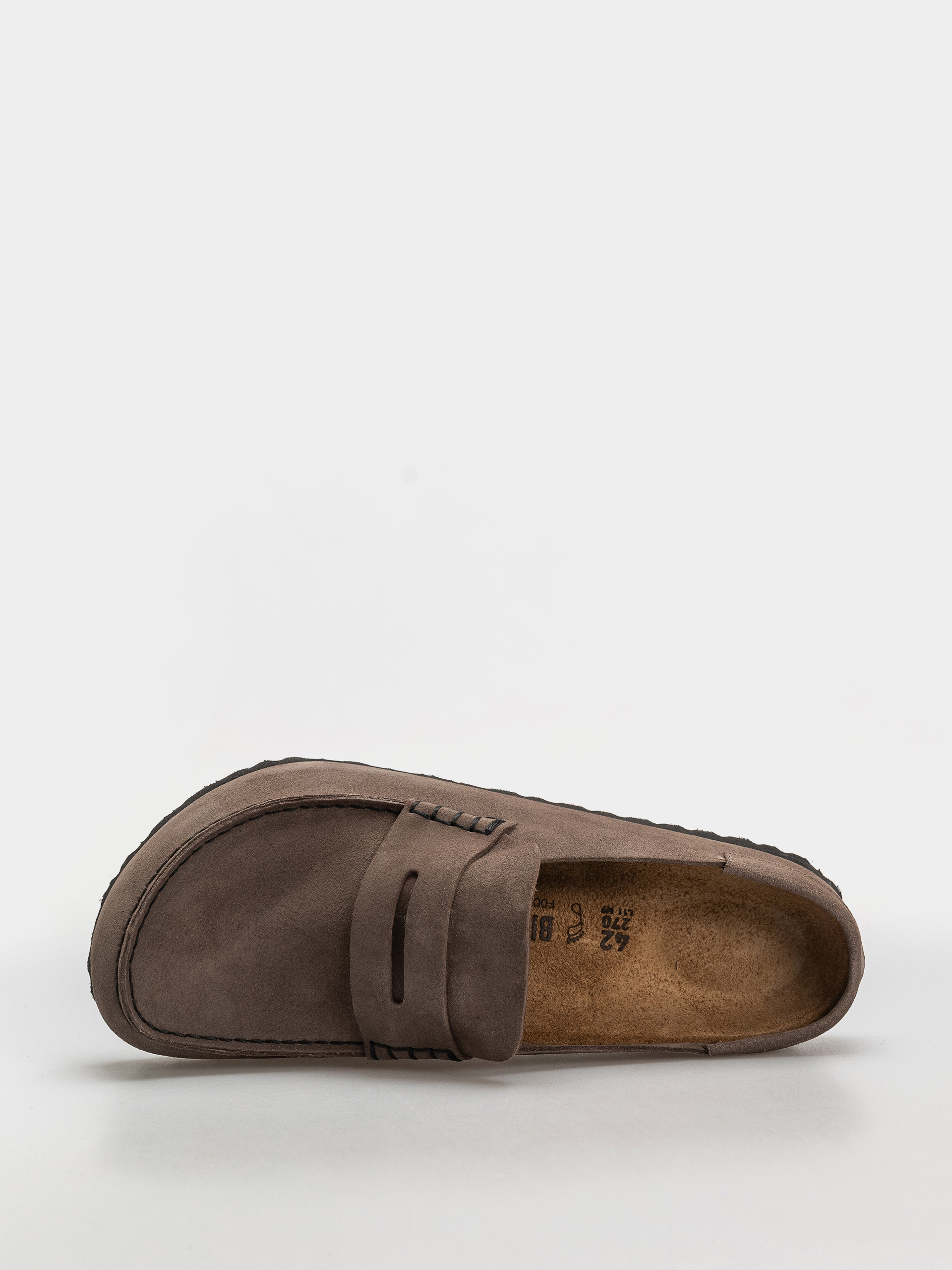 Șlapi Birkenstock Naples Wrapped Suede Leather Regular (concrete gray)