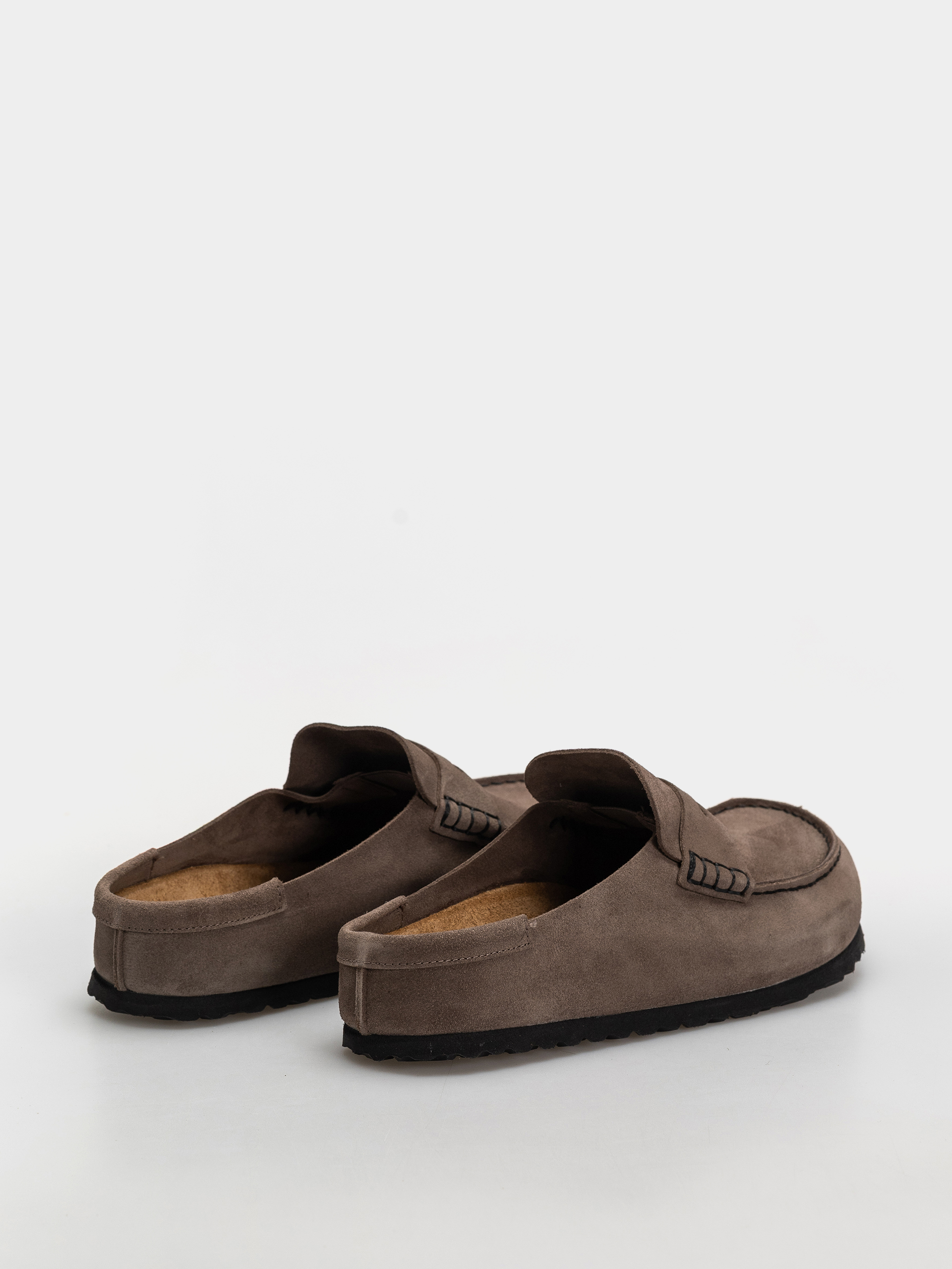 Șlapi Birkenstock Naples Wrapped Suede Leather Regular (concrete gray)