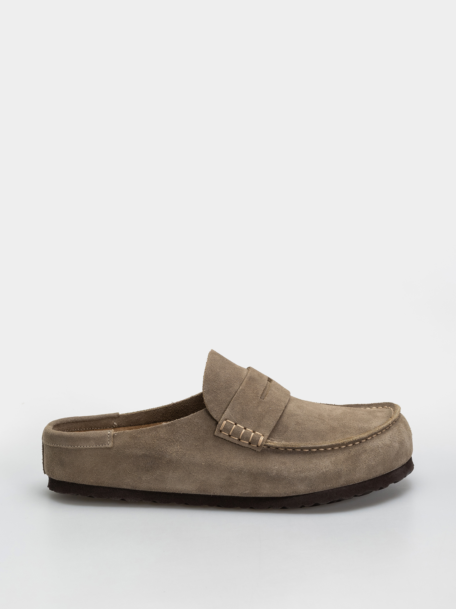 Șlapi Birkenstock Naples Wrapped Suede Leather Regular (taupe)