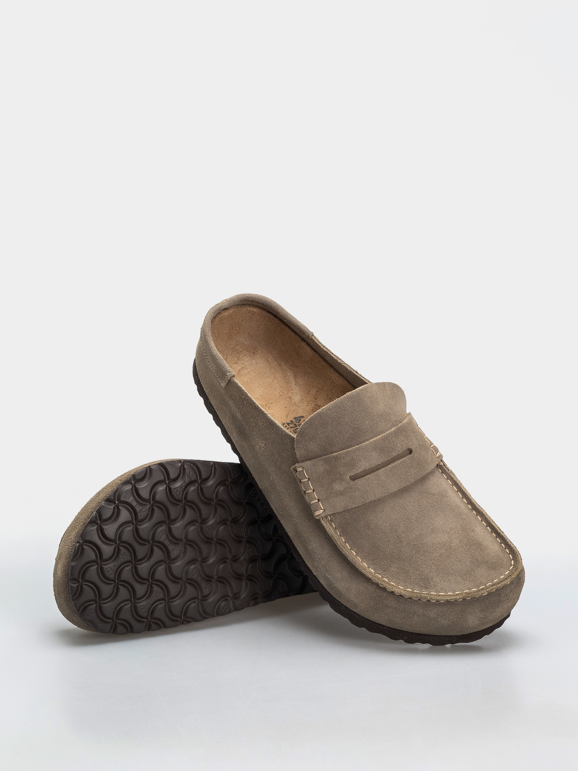 Șlapi Birkenstock Naples Wrapped Suede Leather Regular (taupe)