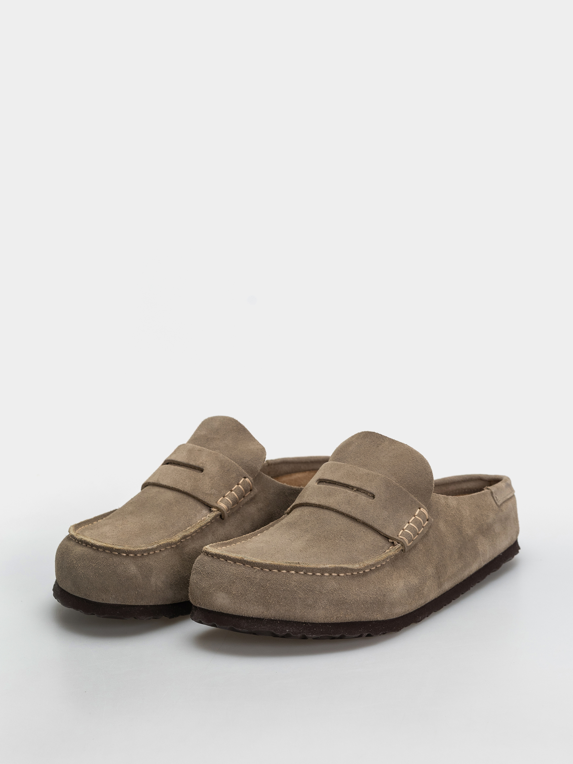 Șlapi Birkenstock Naples Wrapped Suede Leather Regular (taupe)