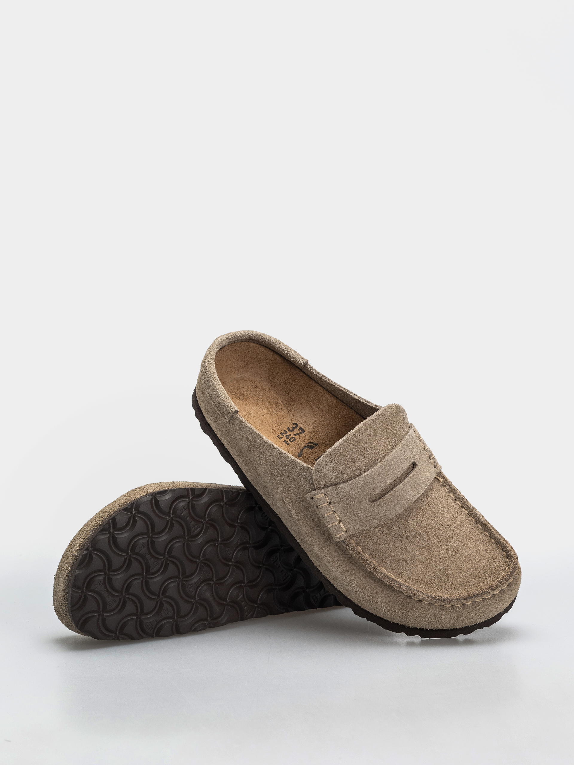 Șlapi Birkenstock Naples Wrapped Suede Leather Narrow (taupe)